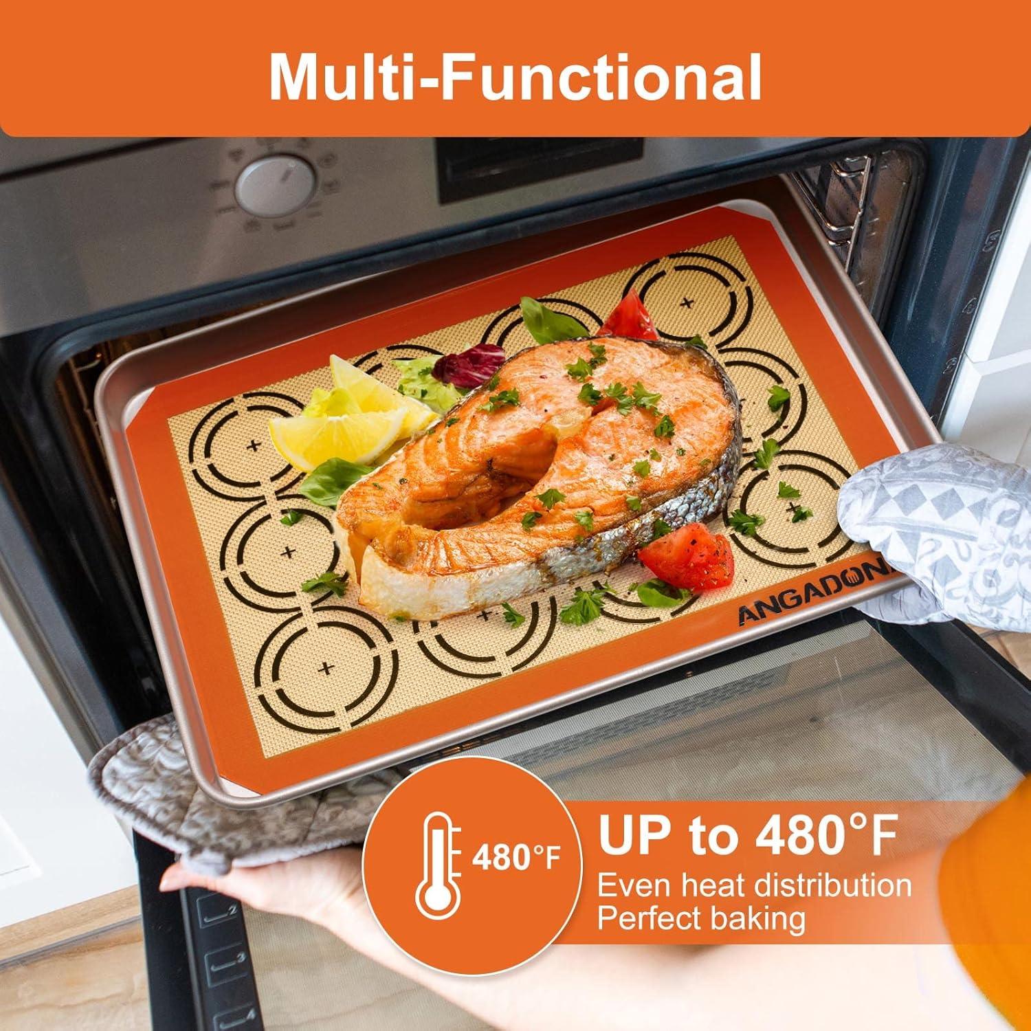 Juego de Tapetes de Silicona Angadona para Hornear 4 Piezas