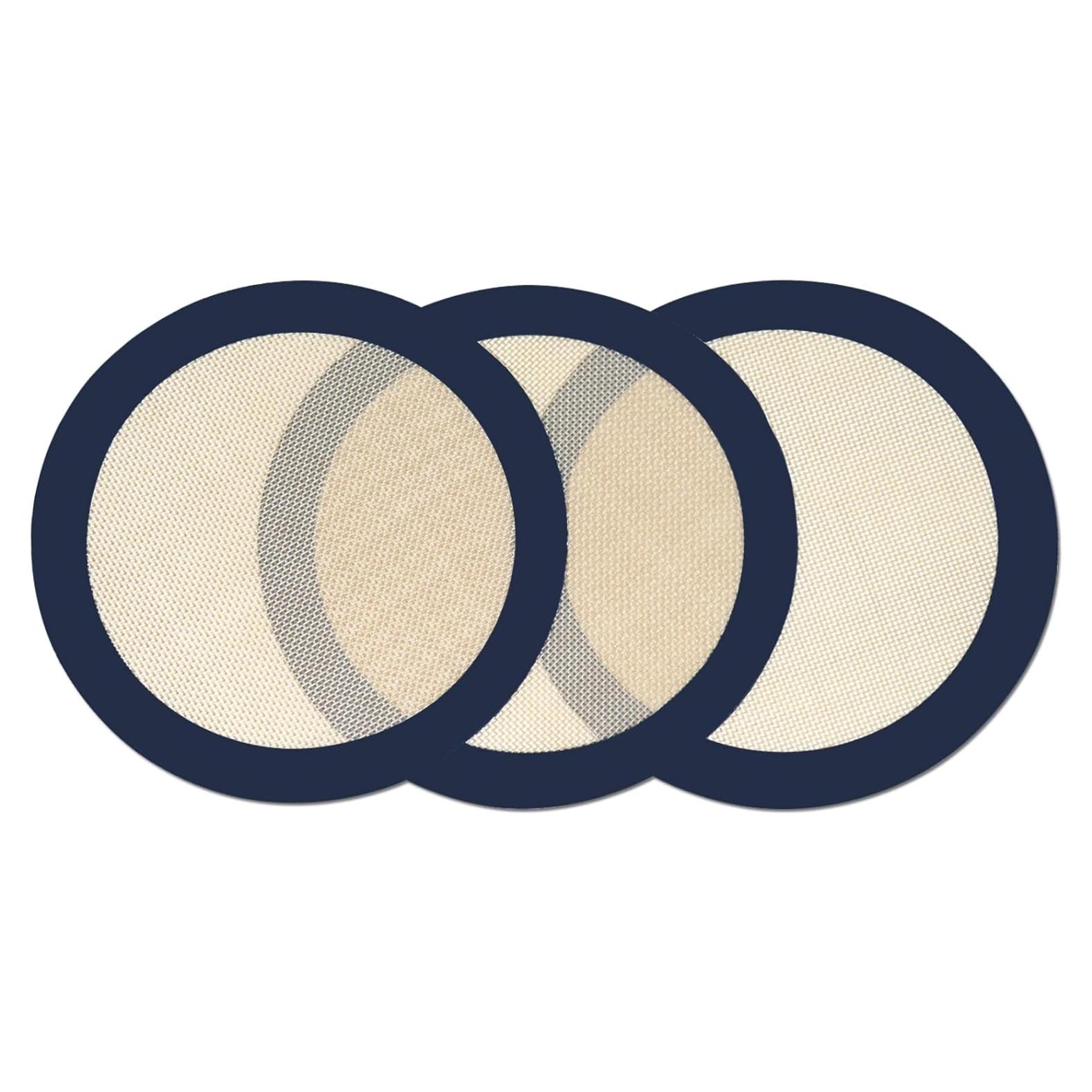 Juego de 3 Tapetes de Silicona Redondos Eolilim 20.3 cm