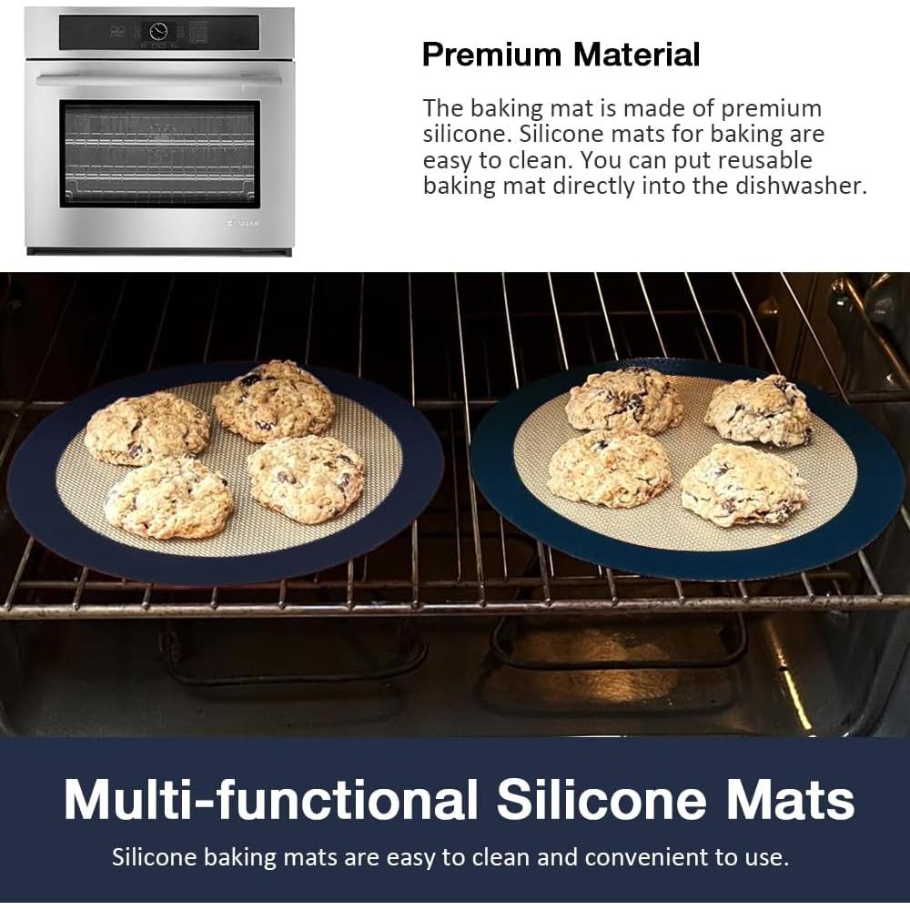 Juego de 3 Tapetes de Silicona Redondos Eolilim 20.3 cm