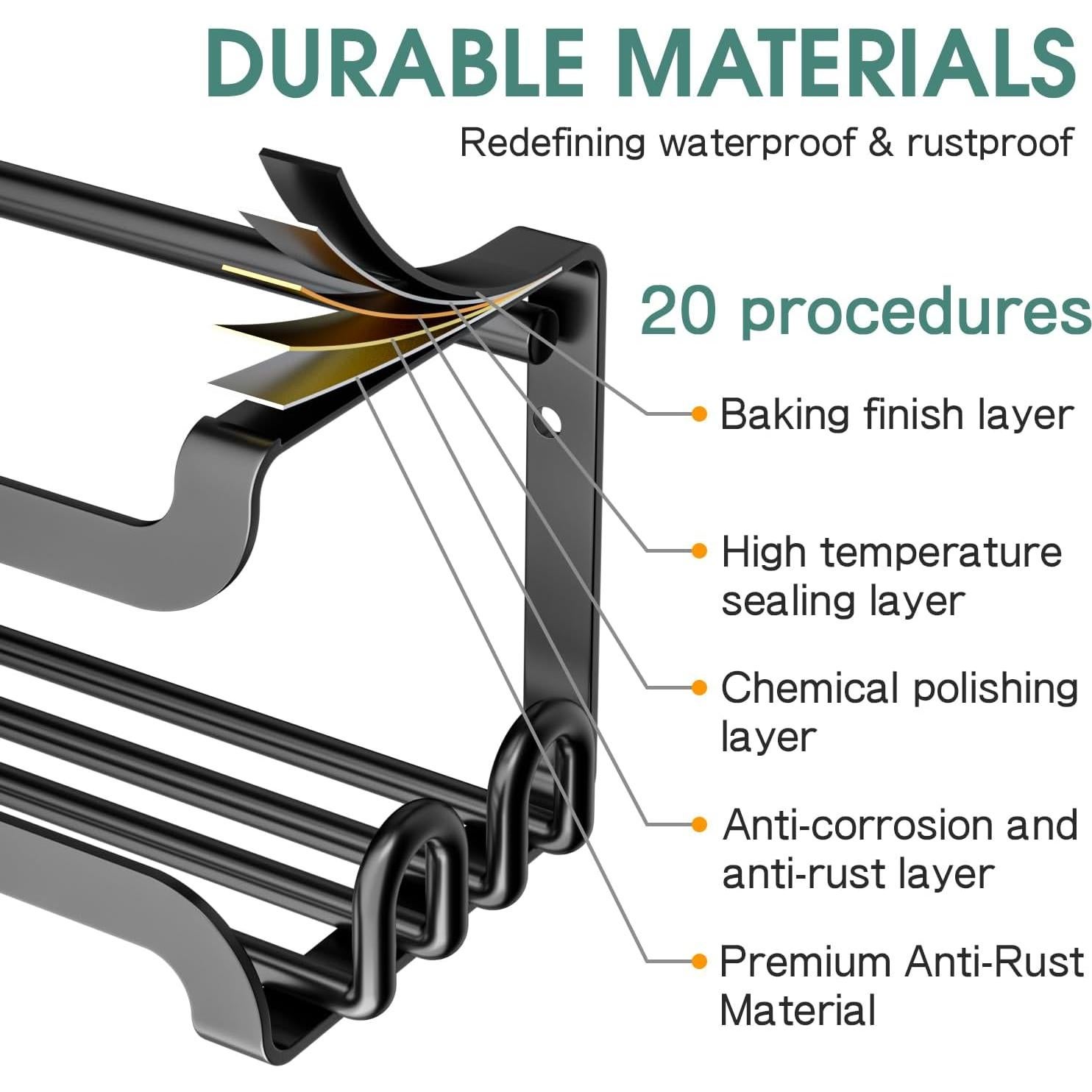 Estante de Especias Colgante LUCYCAZ Negro 2 Paquete 30.5x7.6 cm