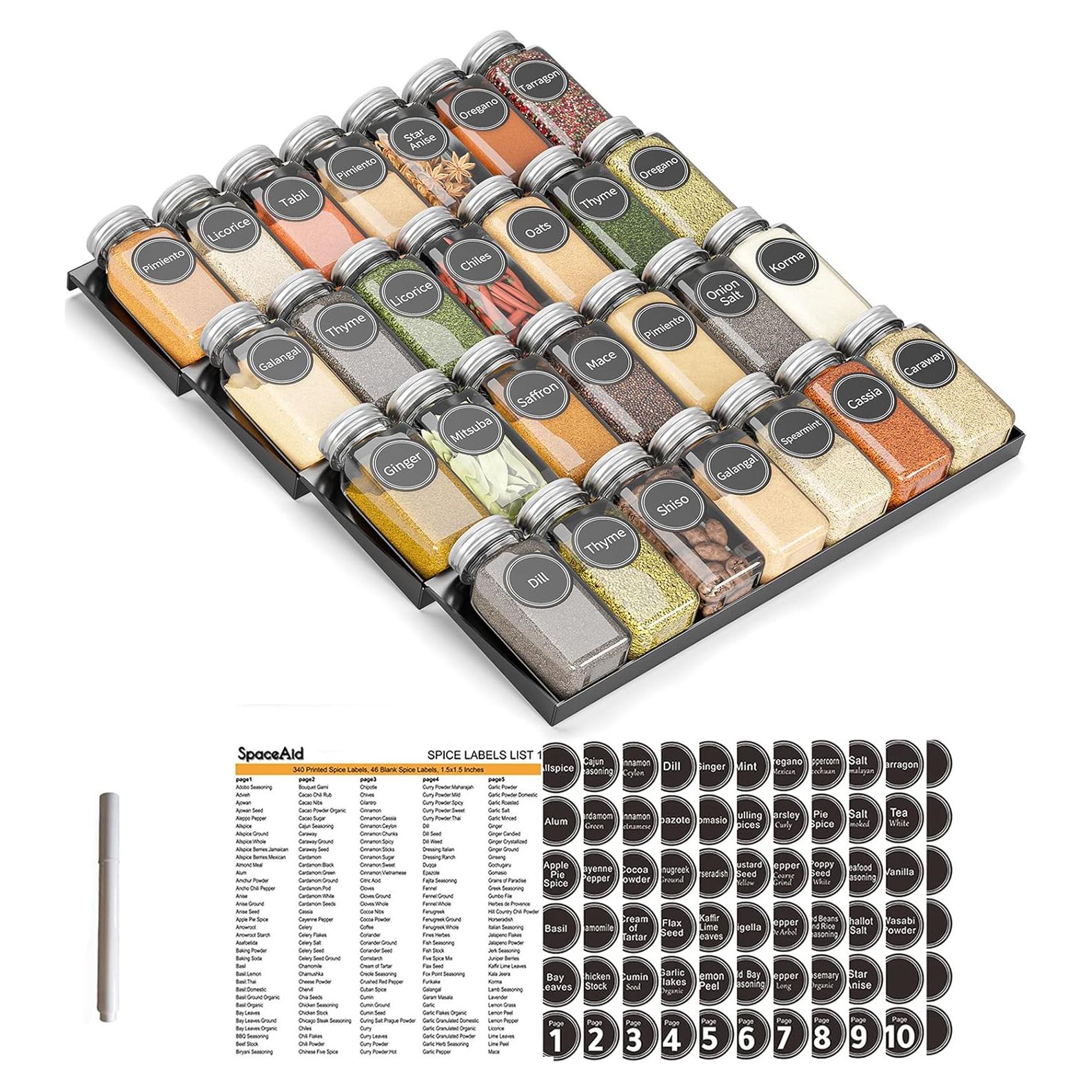 Organizador de Cajones SpaceAid con 28 Tarros y 386 Etiquetas