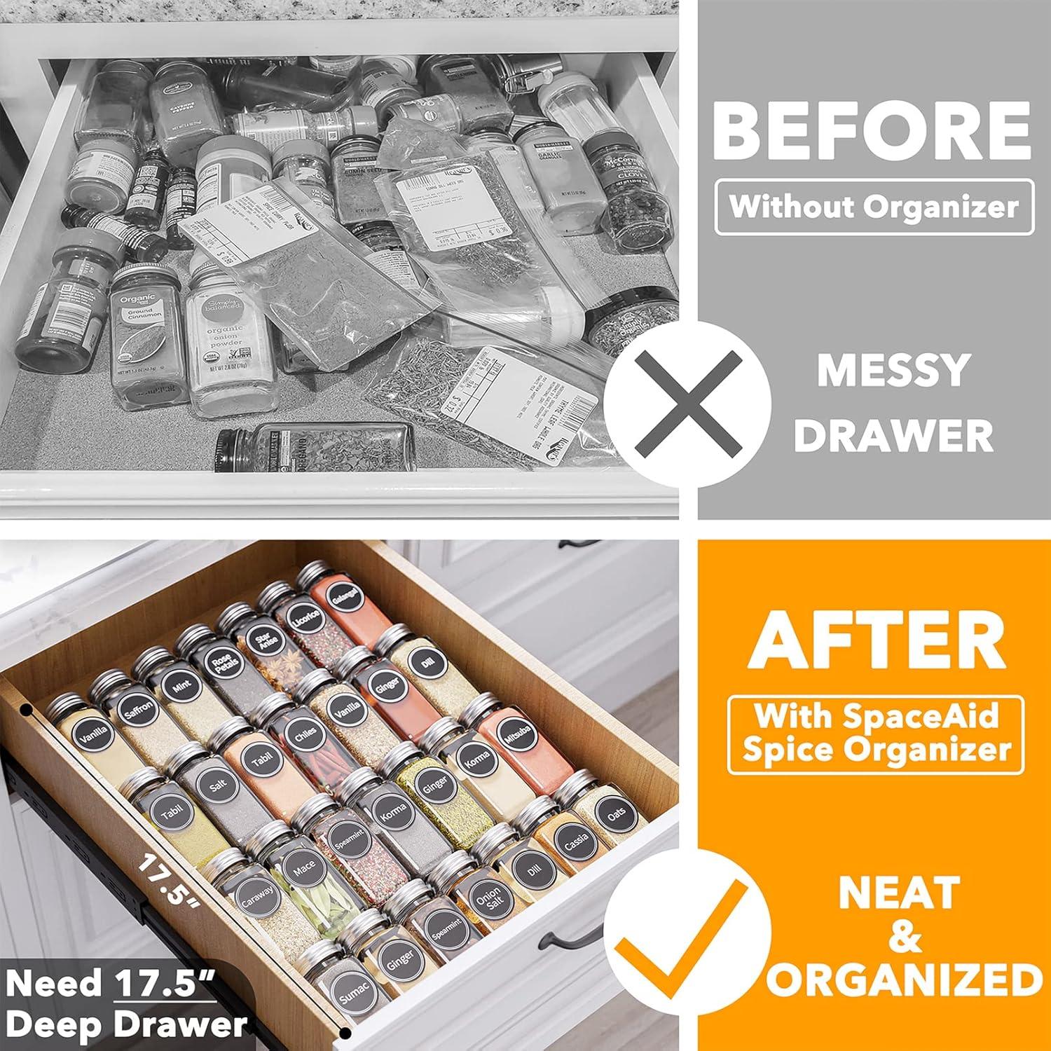 Organizador de Cajones SpaceAid con 28 Tarros y 386 Etiquetas