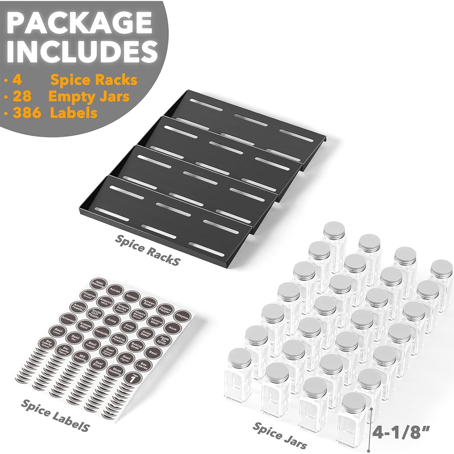 Organizador de Cajones SpaceAid con 28 Tarros y 386 Etiquetas