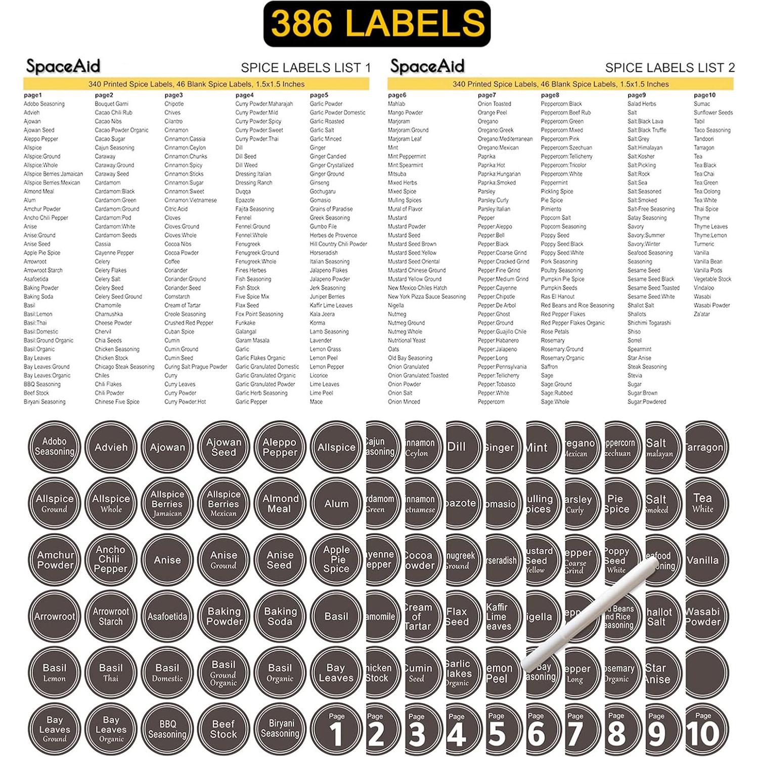 Organizador de Cajones SpaceAid con 28 Tarros y 386 Etiquetas