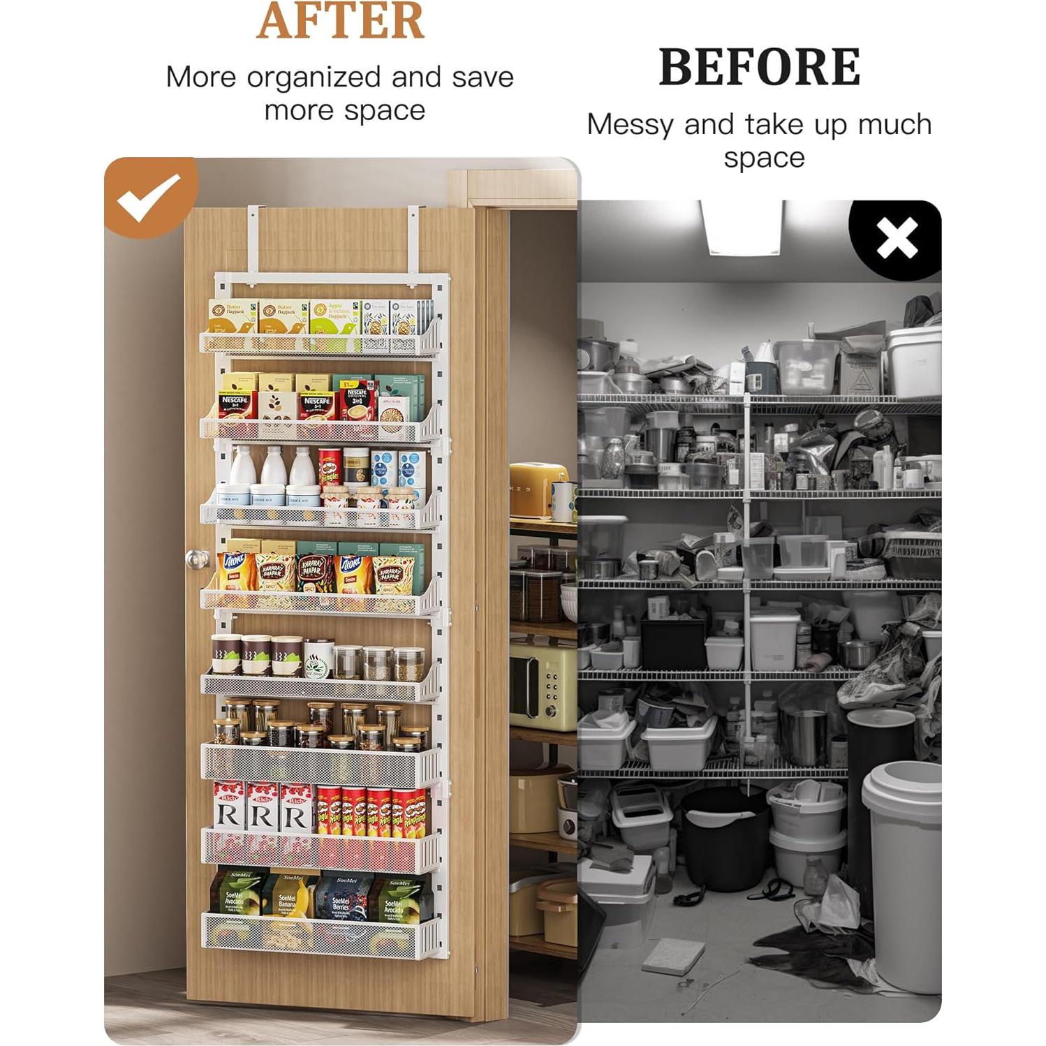 Organizador de despensa POKIPO 8 niveles metal blanco ajustable