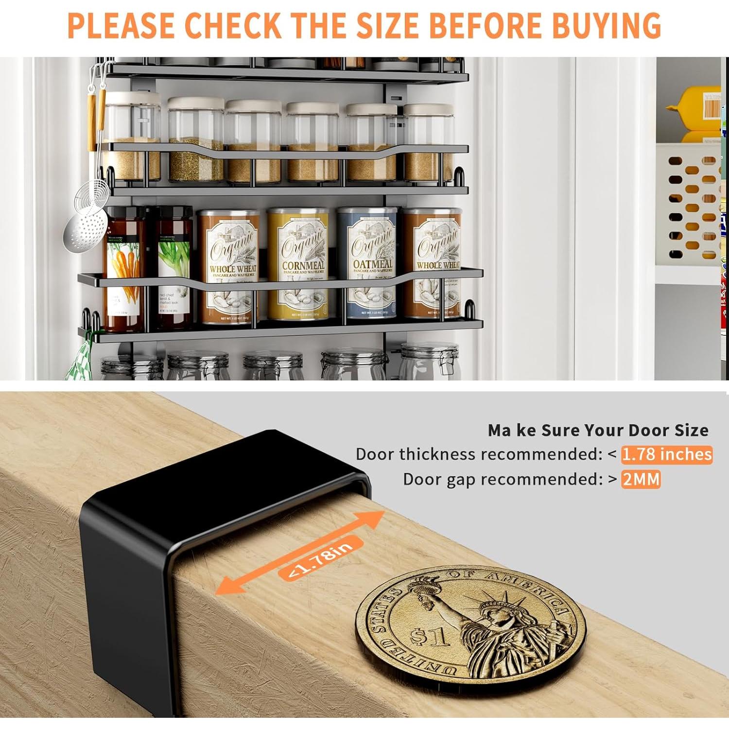 Estante colgante de especias MSERCUOR 9 niveles ajustable negro