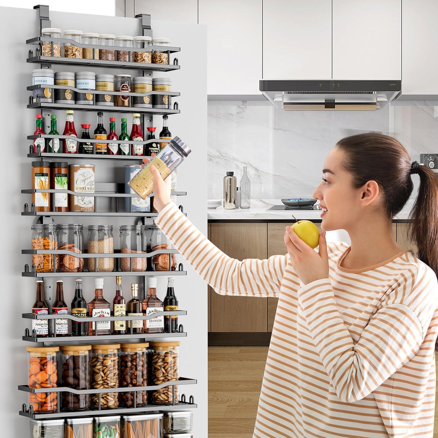 Estante colgante de especias MSERCUOR 9 niveles ajustable negro