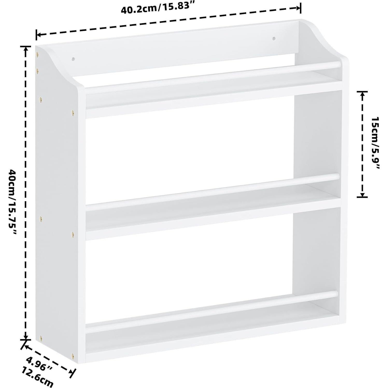 Estante de Especias de Bambú STELLSTAR 3 Niveles Blanco 40cm
