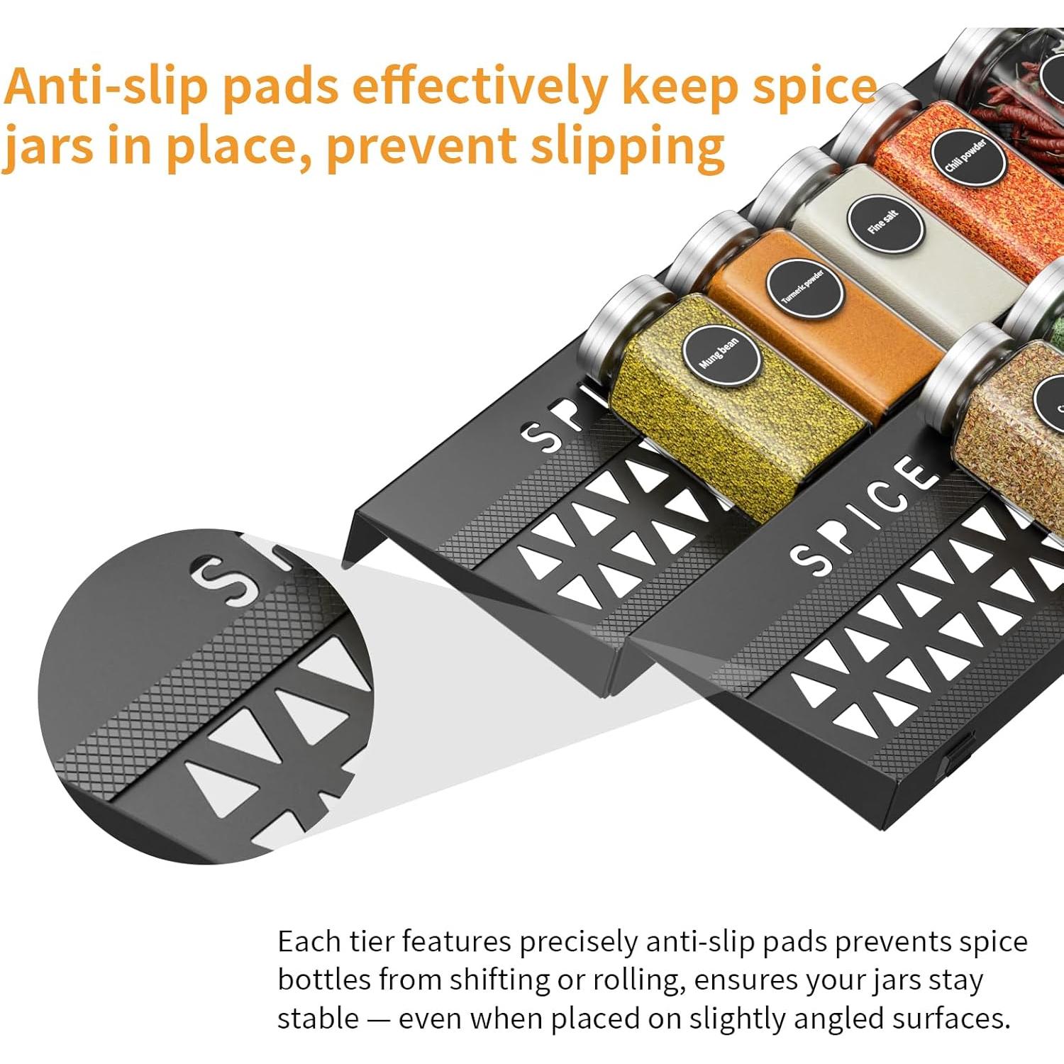 Organizador de Cajón para Especias RCHYFEED 4 Niveles Metal