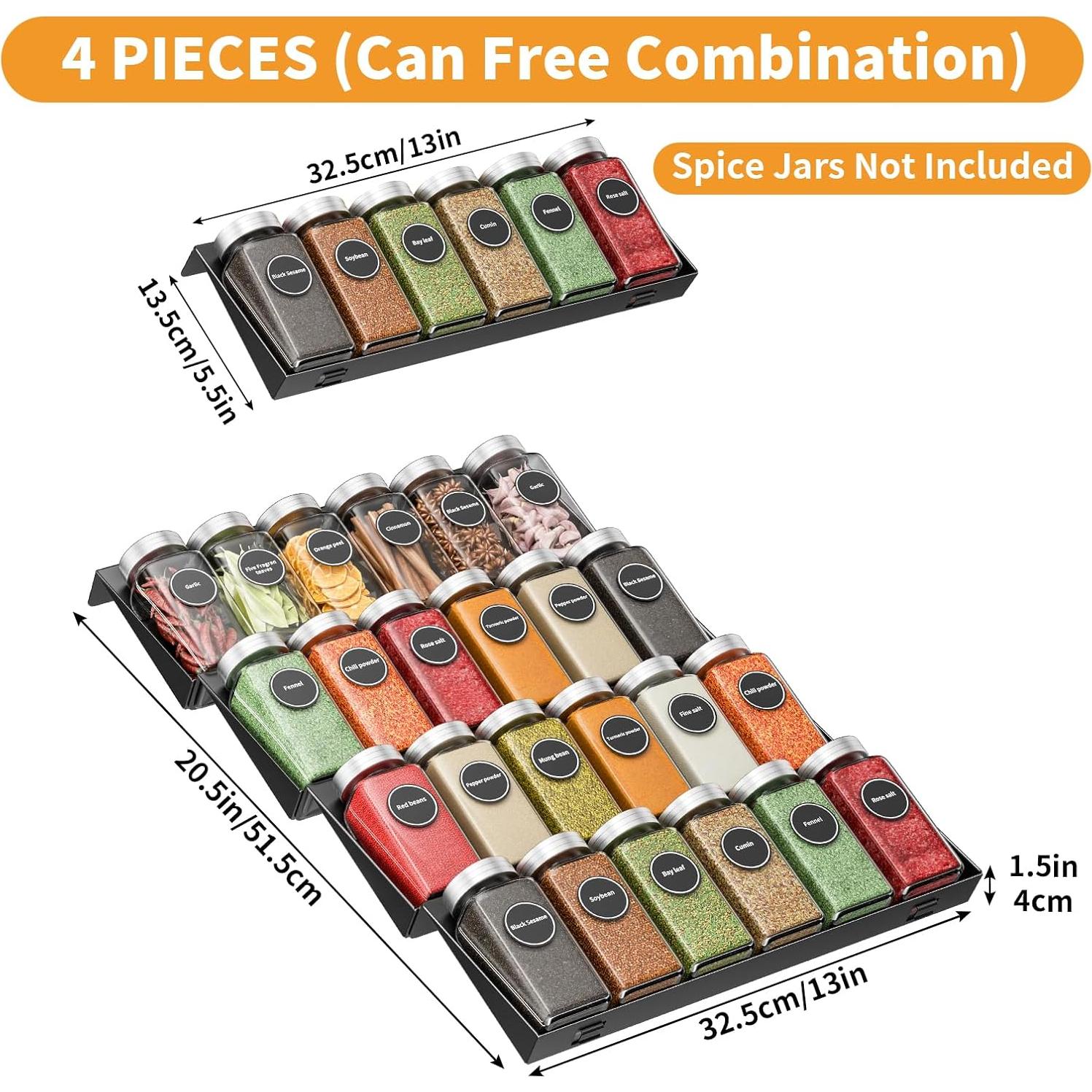 Organizador de Cajón para Especias RCHYFEED 4 Niveles Metal
