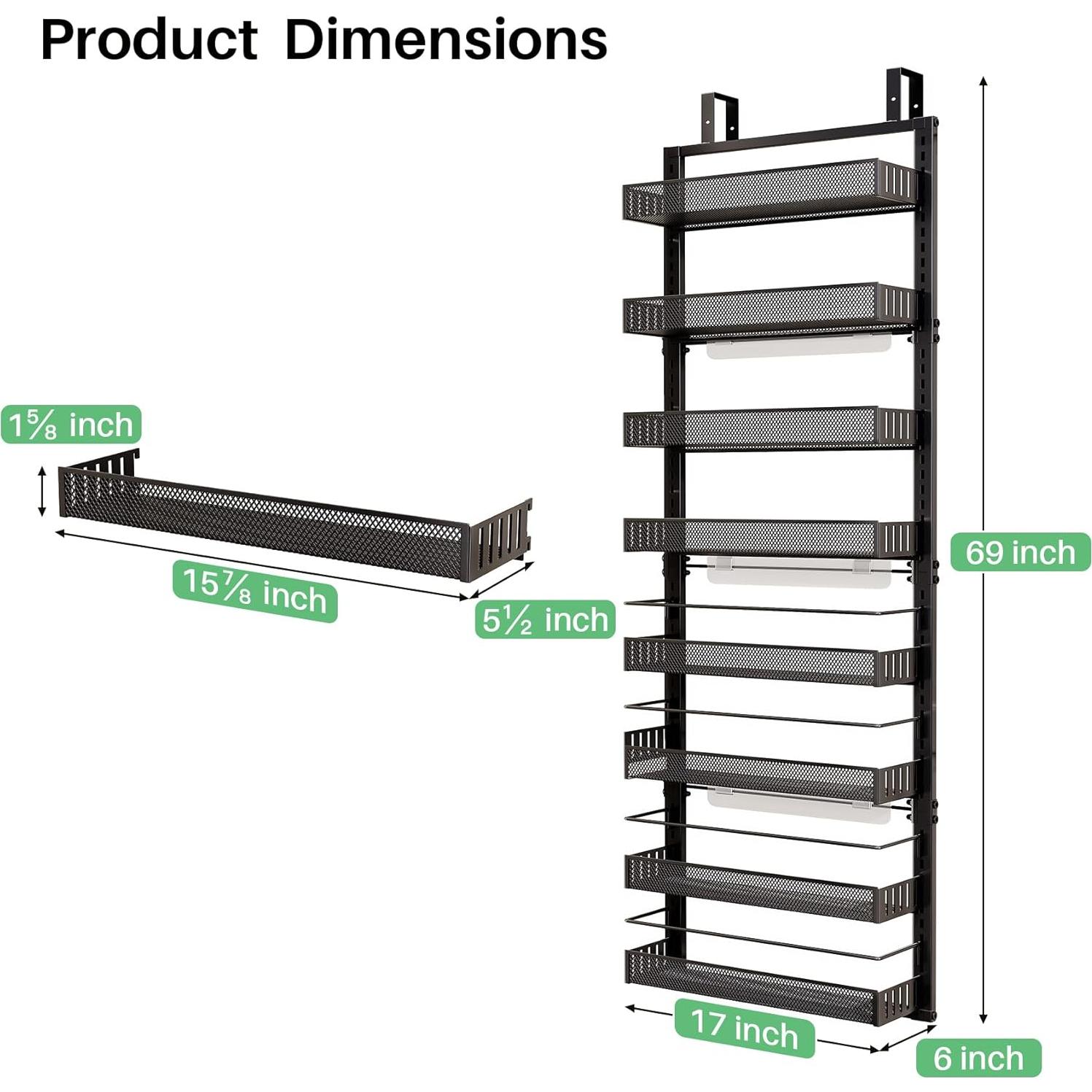 Organizador de despensa SNTD colgante 8 niveles ajustable negro