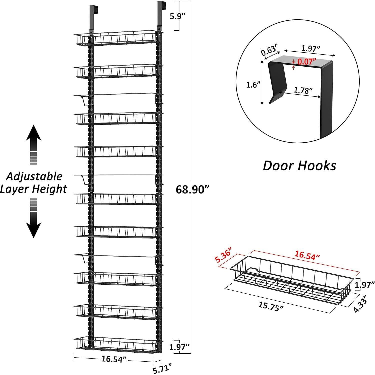 Organizador de Despensa Churboro 9 Niveles Ajustable Negro