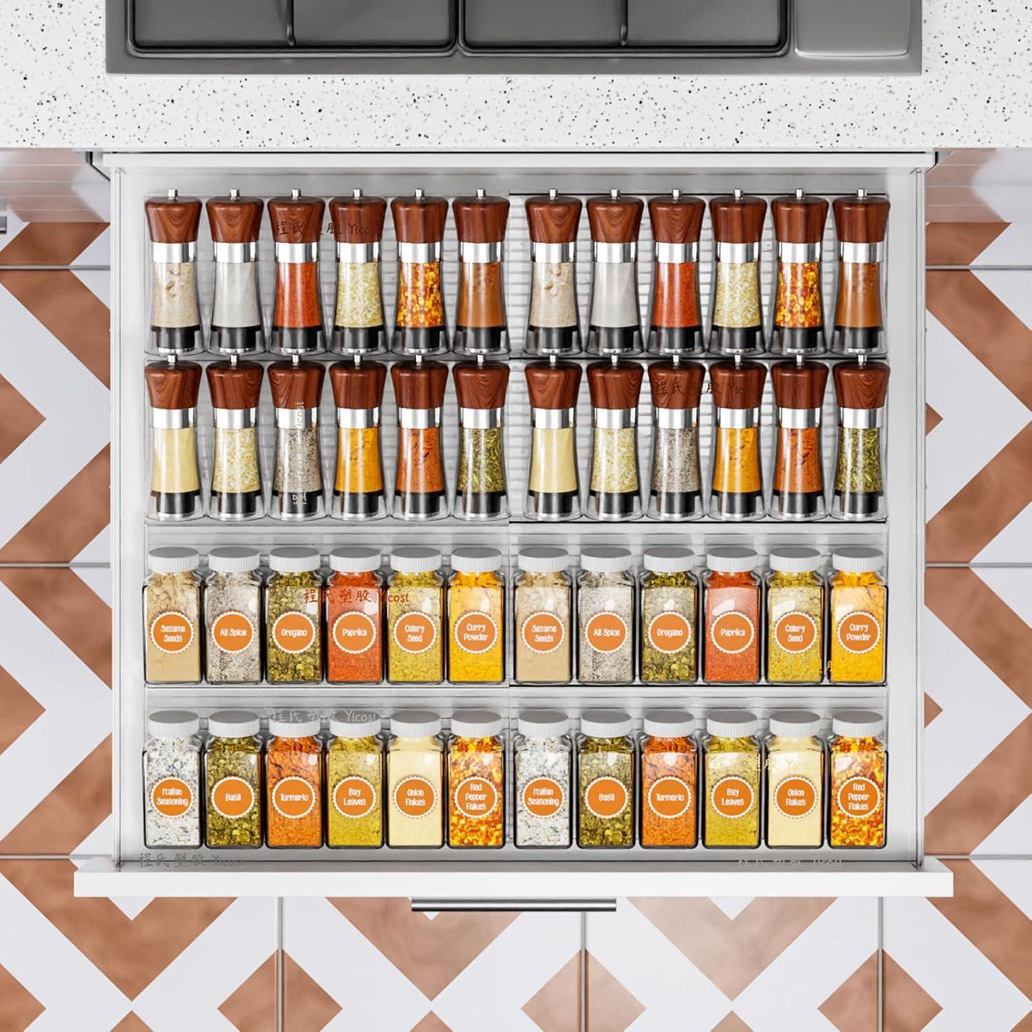 Organizador de Especias de Cajón Yieach 4 Niveles Expandible