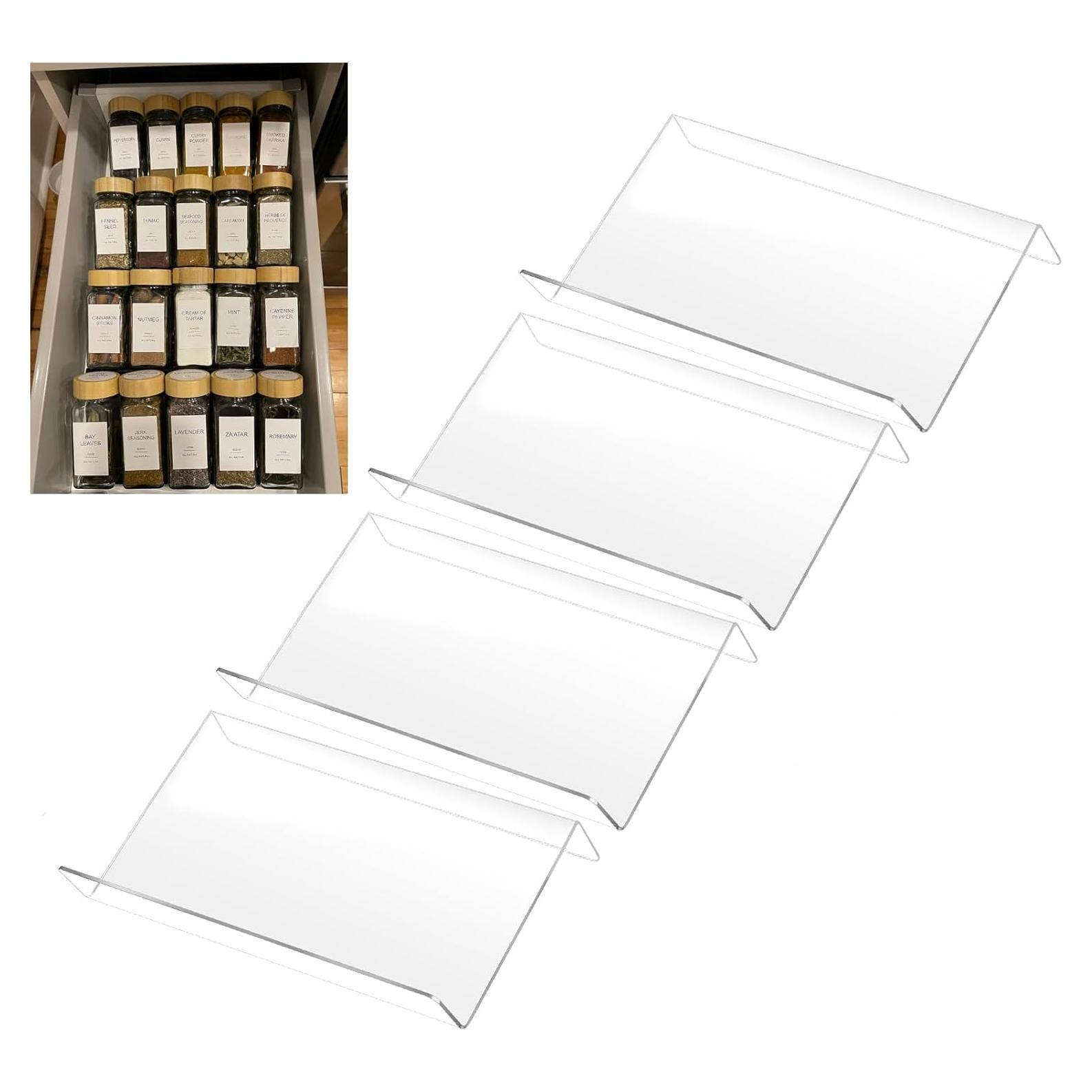 Estante de Especias Acrílico COXWANG 4 Niveles 22.86 cm