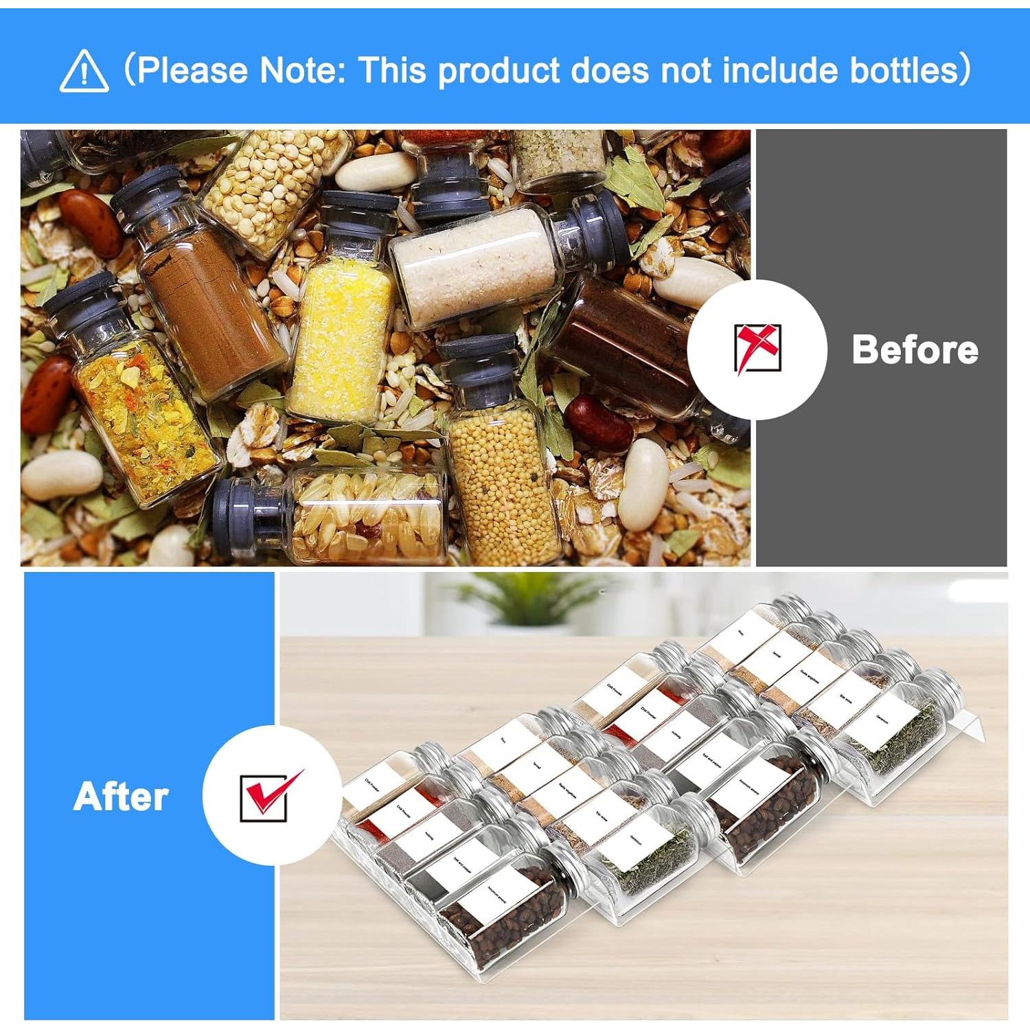 Estante de Especias Acrílico COXWANG 4 Niveles 22.86 cm