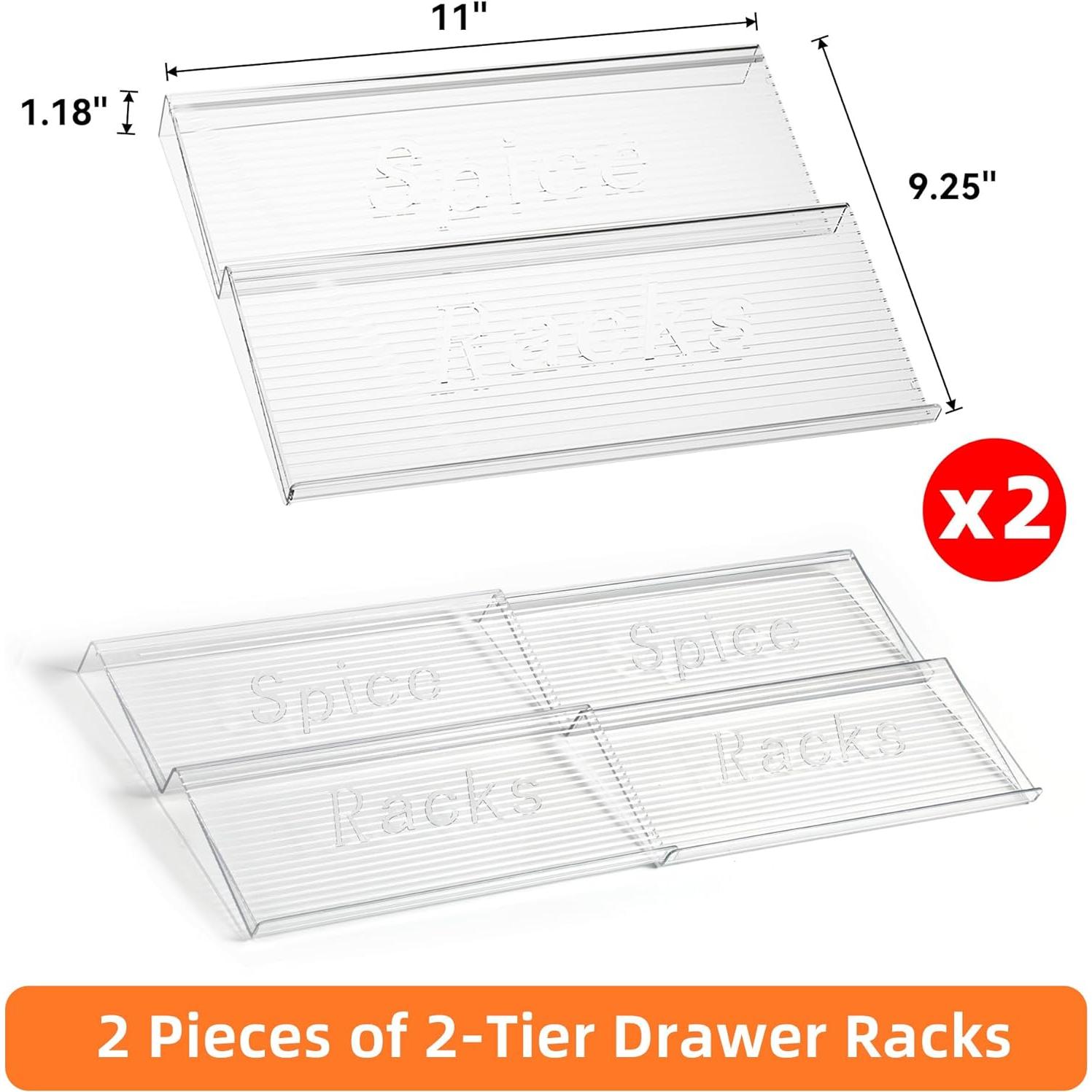 Organizador de Cajones de Especias PanPanPal 2 Niveles Expandible