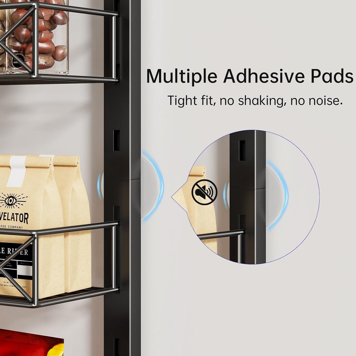 Organizador de Puerta MIAOLI Negro 6 Niveles Ajustable