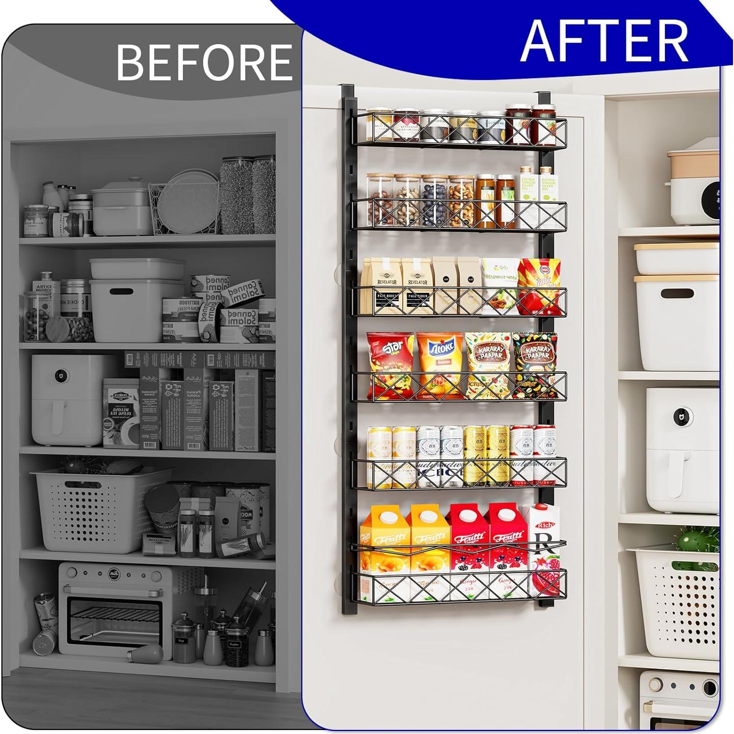 Organizador de Puerta MIAOLI Negro 6 Niveles Ajustable