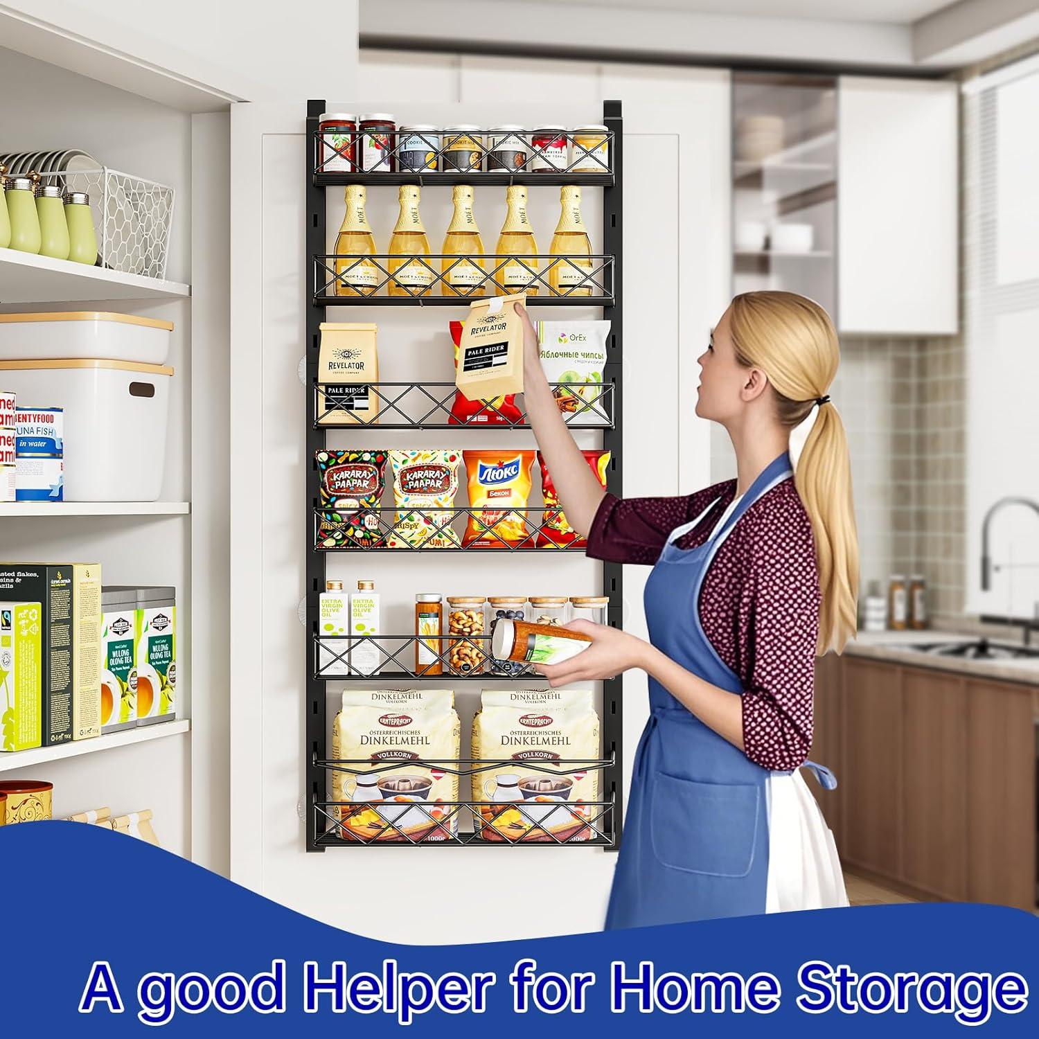 Organizador de Puerta MIAOLI Negro 6 Niveles Ajustable