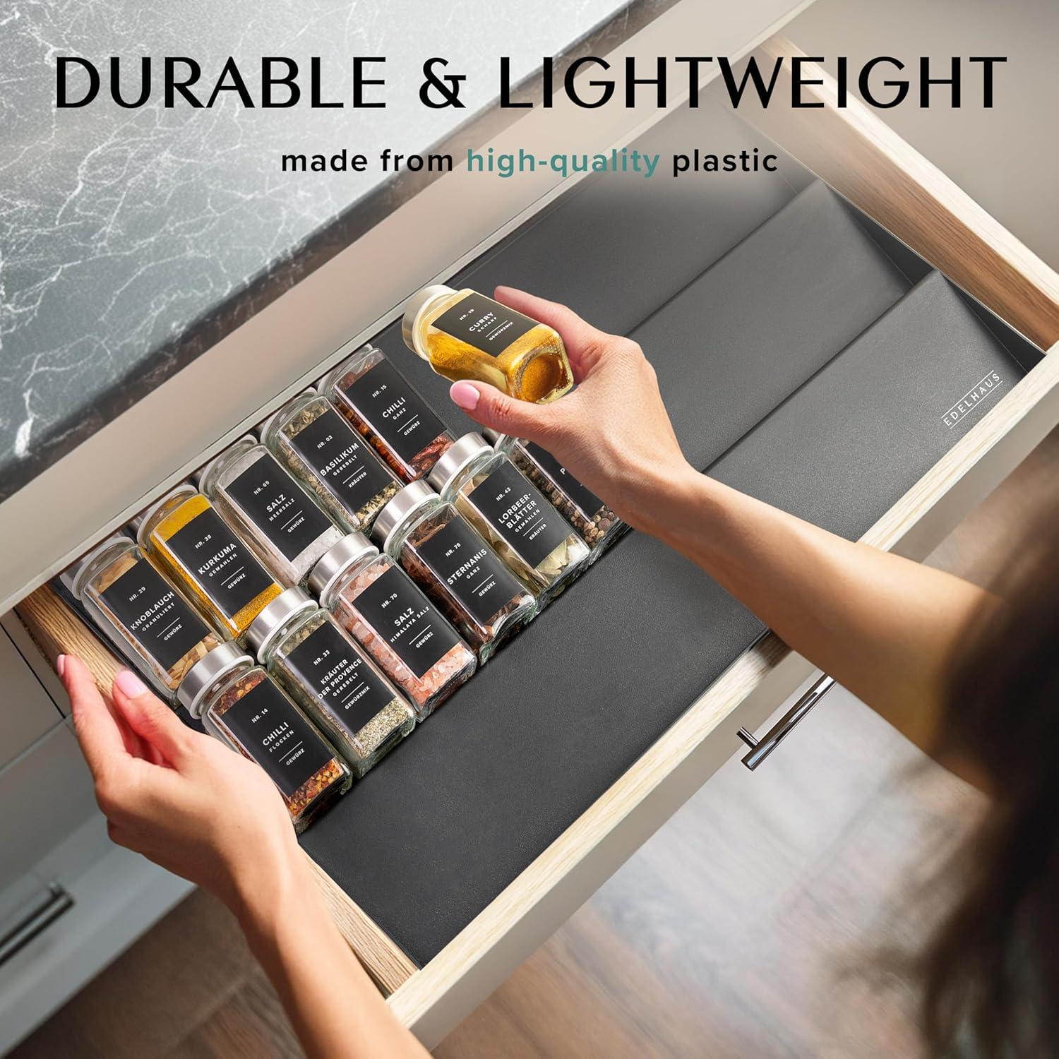 Organizador de Cajón de Especias EDELHAUS Negro Expandible 30-61 cm