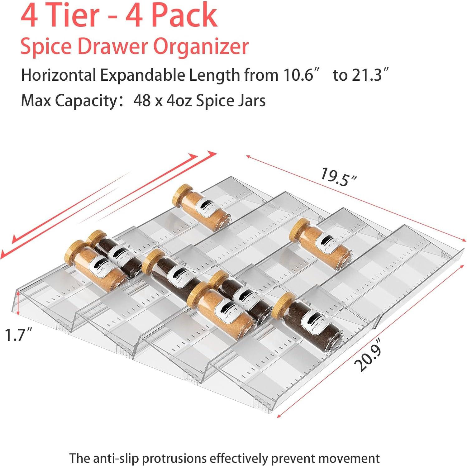Organizador de Cajón para Especias Baker Boutique 4 Niveles Acrílico