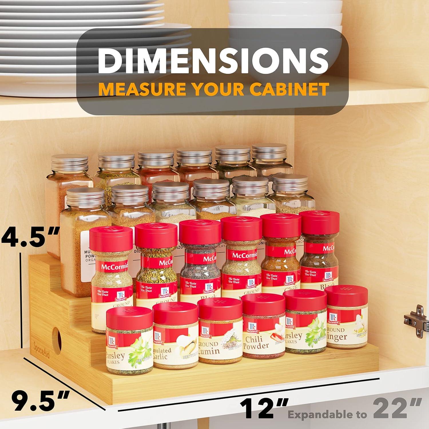 Organizador de Especias de Bambú SpaceAid 4 Niveles Ajustable