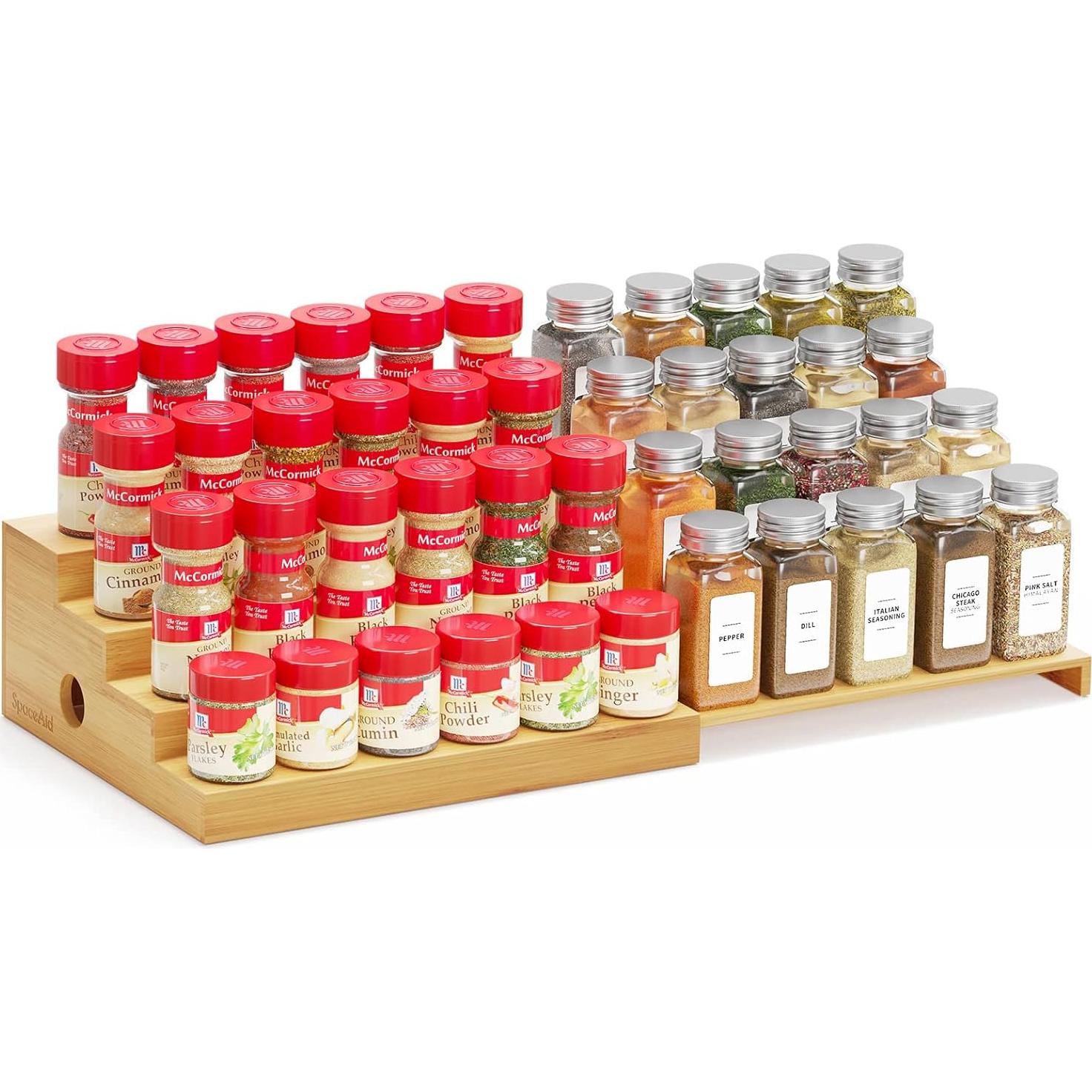 Organizador de Especias de Bambú SpaceAid 4 Niveles Ajustable