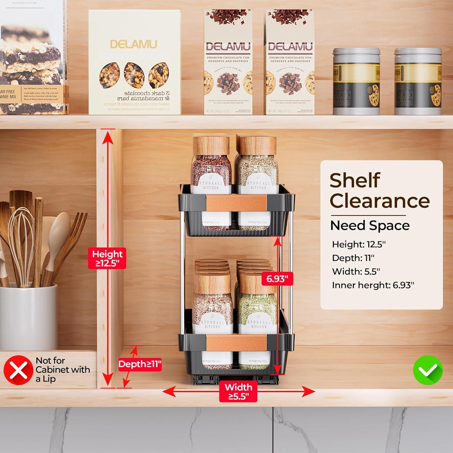 Organizador de Especias Extraíble Delamu 2 Niveles 31.75 cm