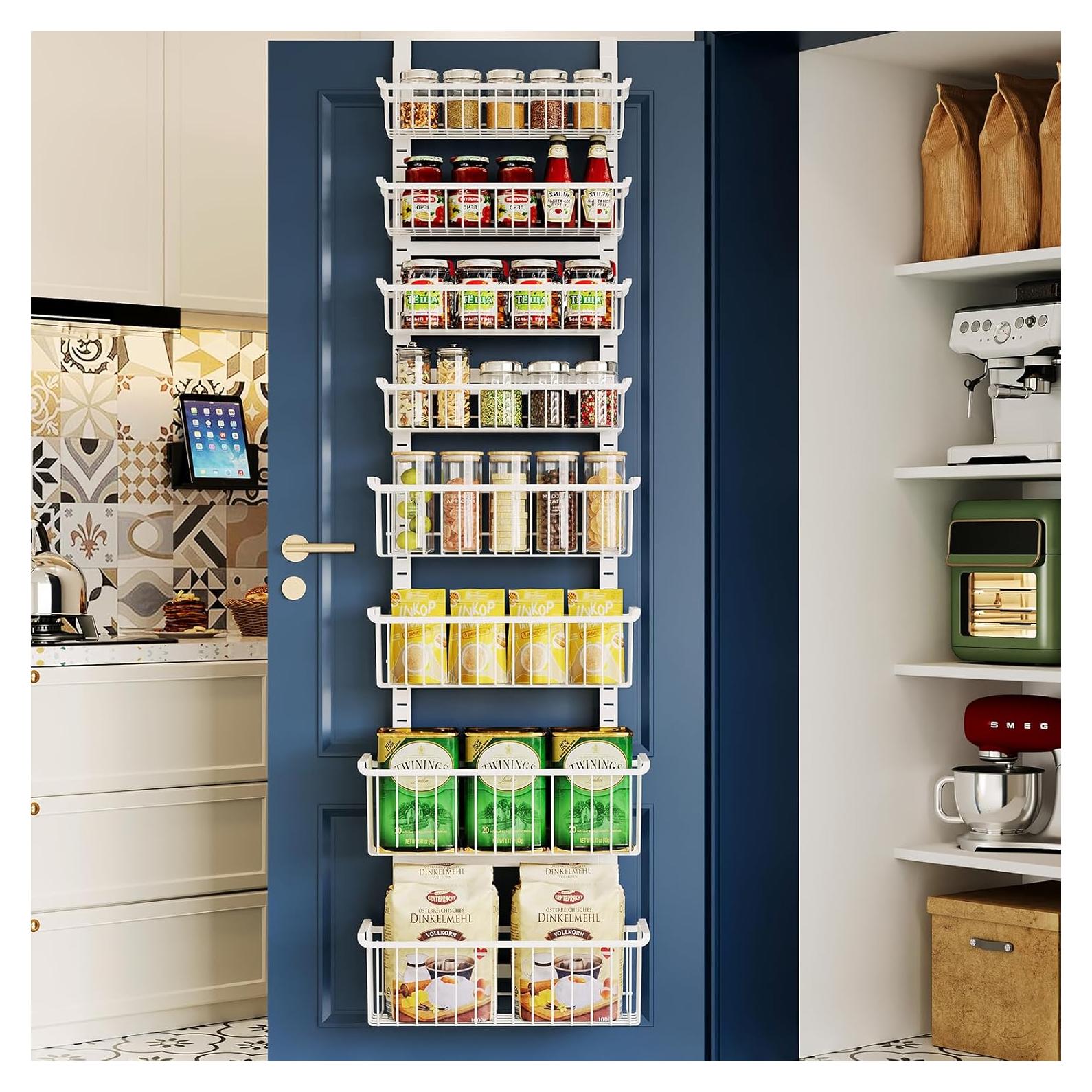 Organizador de despensa sobre la puerta MSERCUOR 8 niveles ajustable