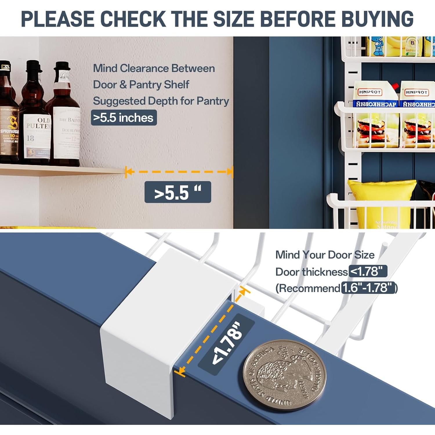 Organizador de despensa sobre la puerta MSERCUOR 8 niveles ajustable