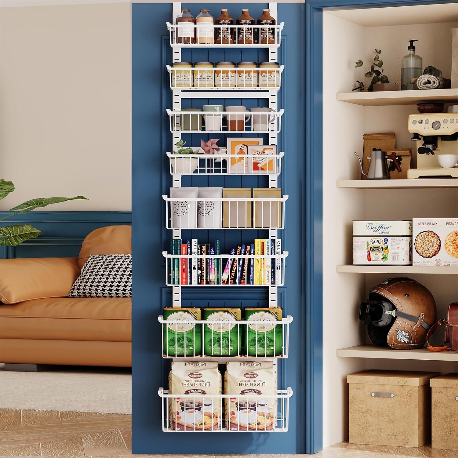 Organizador de despensa sobre la puerta MSERCUOR 8 niveles ajustable