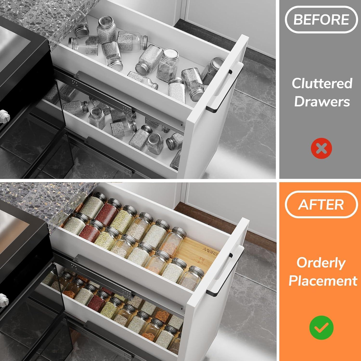 Organizador de Especias de Bambú AMBIRD 4 Niveles 24.1 cm