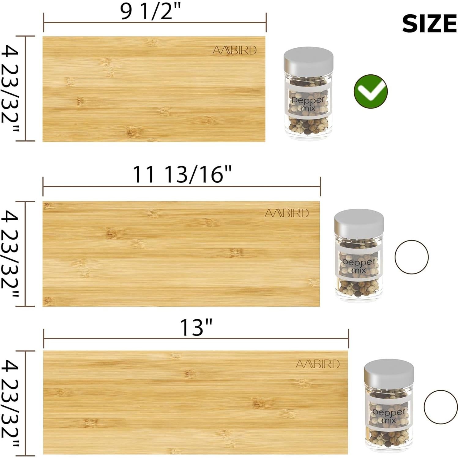 Organizador de Especias de Bambú AMBIRD 4 Niveles 24.1 cm