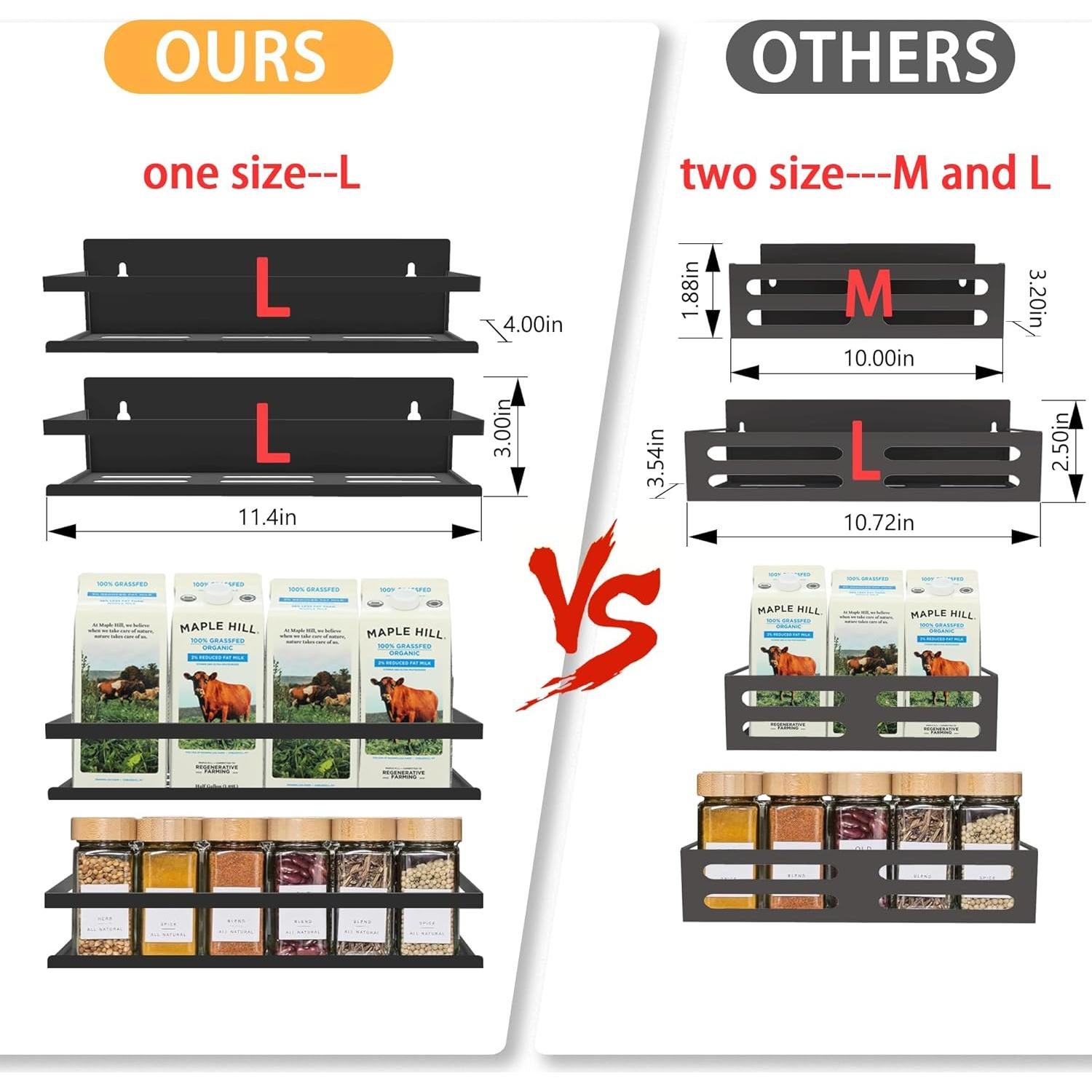 Organizador Magnético de Especias SMRCAD 4 Estantes Negro