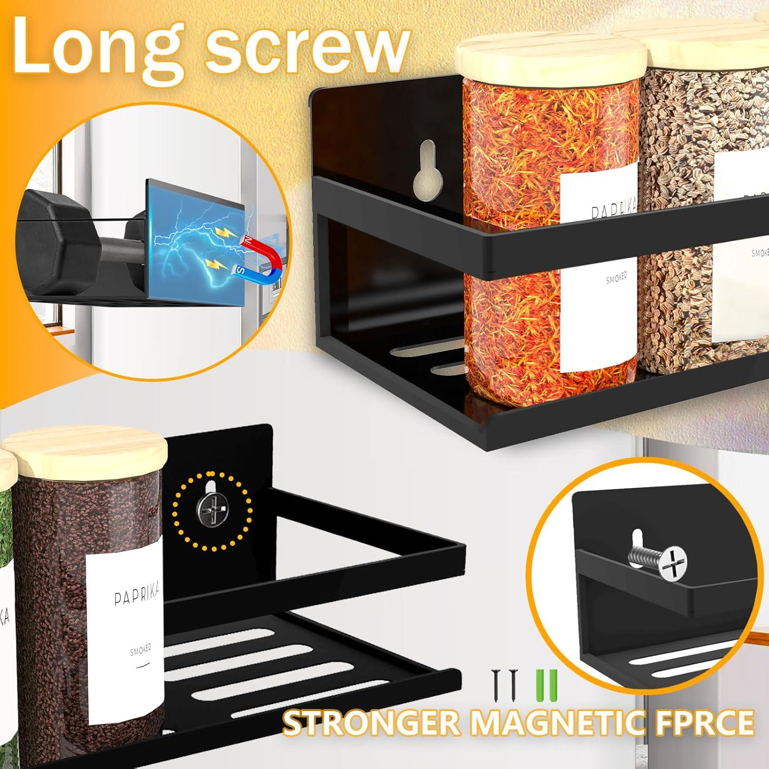 Organizador Magnético de Especias SMRCAD 4 Estantes Negro