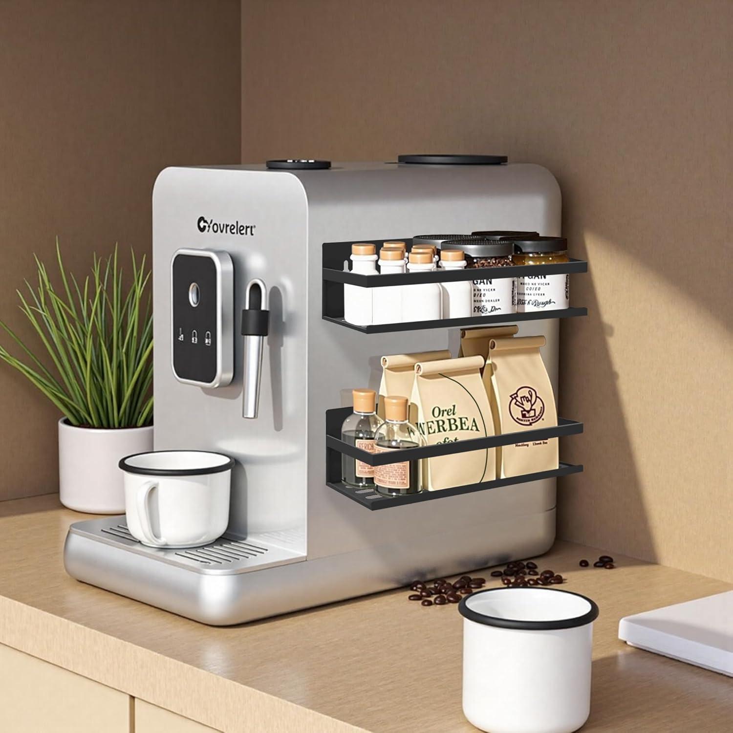 Organizador Magnético de Especias SMRCAD 4 Estantes Negro