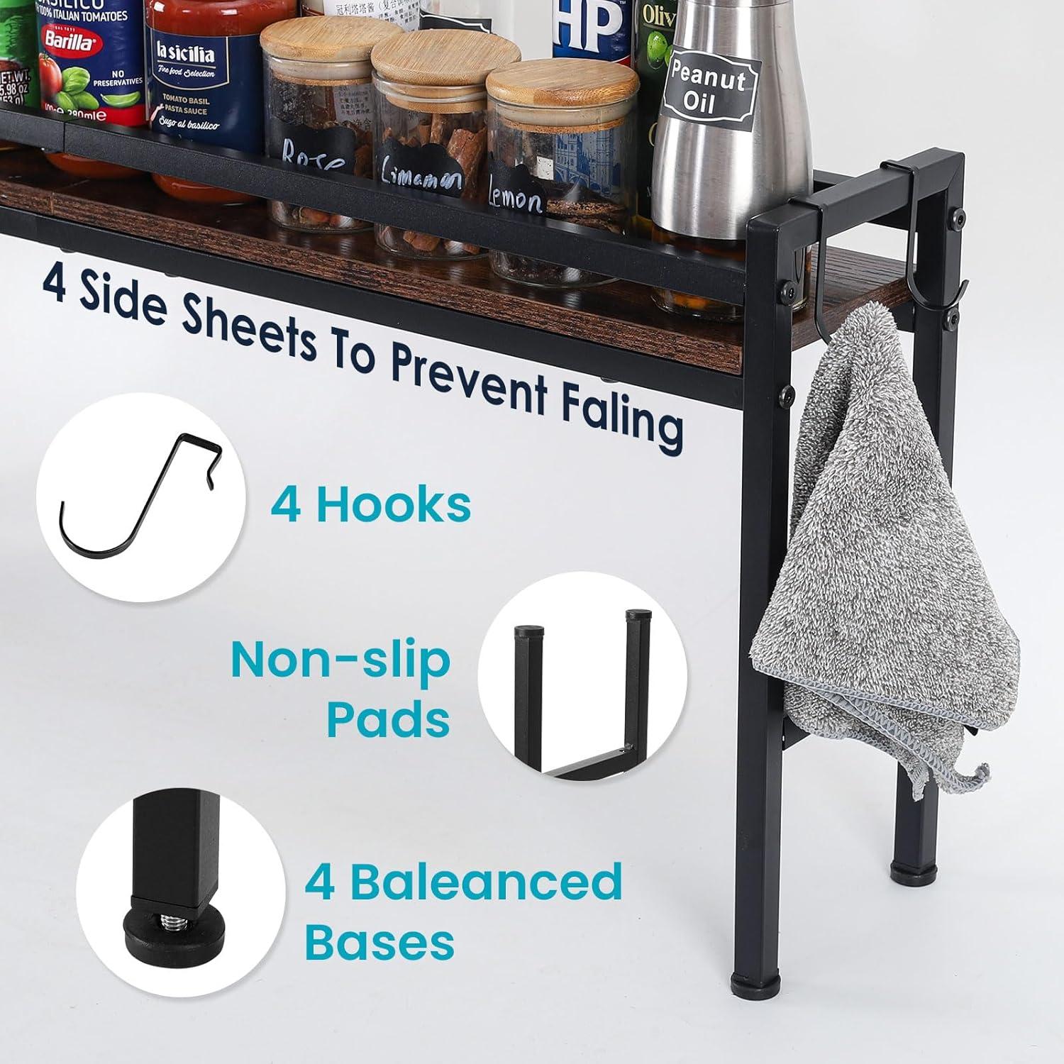 Estante para Cocina Weslinkeji Negro con 4 Ganchos 15x81.3x34.3cm