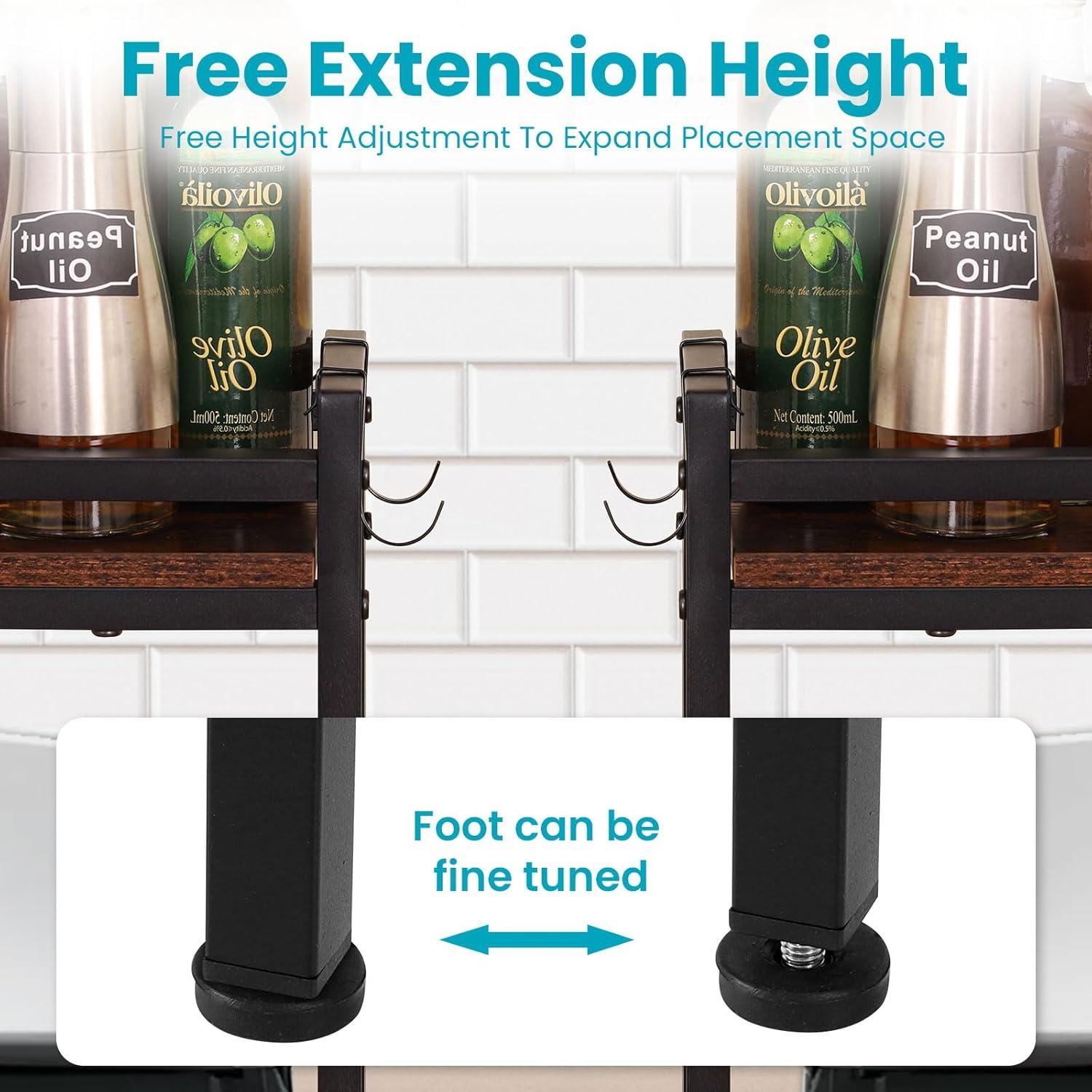 Estante para Cocina Weslinkeji Negro con 4 Ganchos 15x81.3x34.3cm