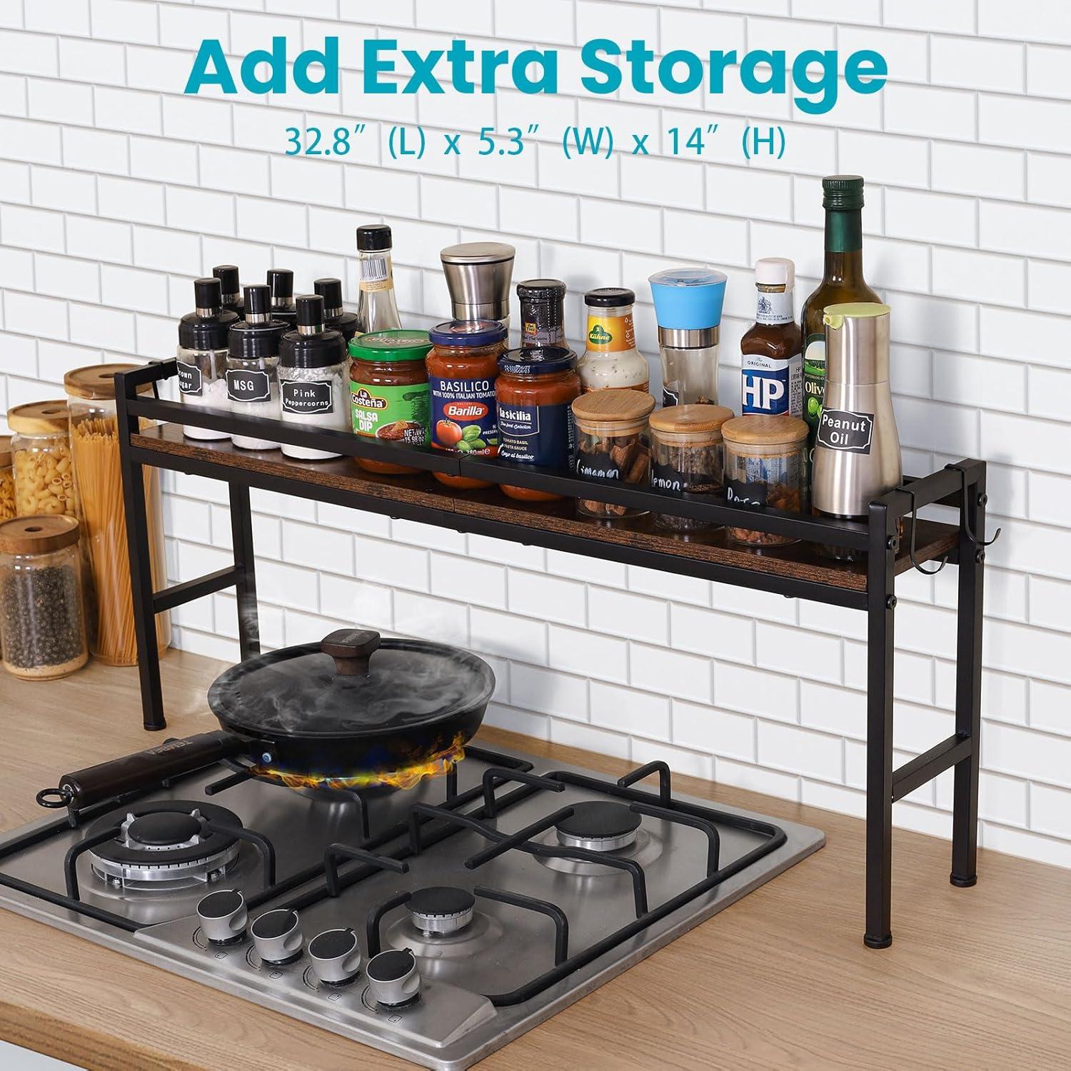 Estante para Cocina Weslinkeji Negro con 4 Ganchos 15x81.3x34.3cm