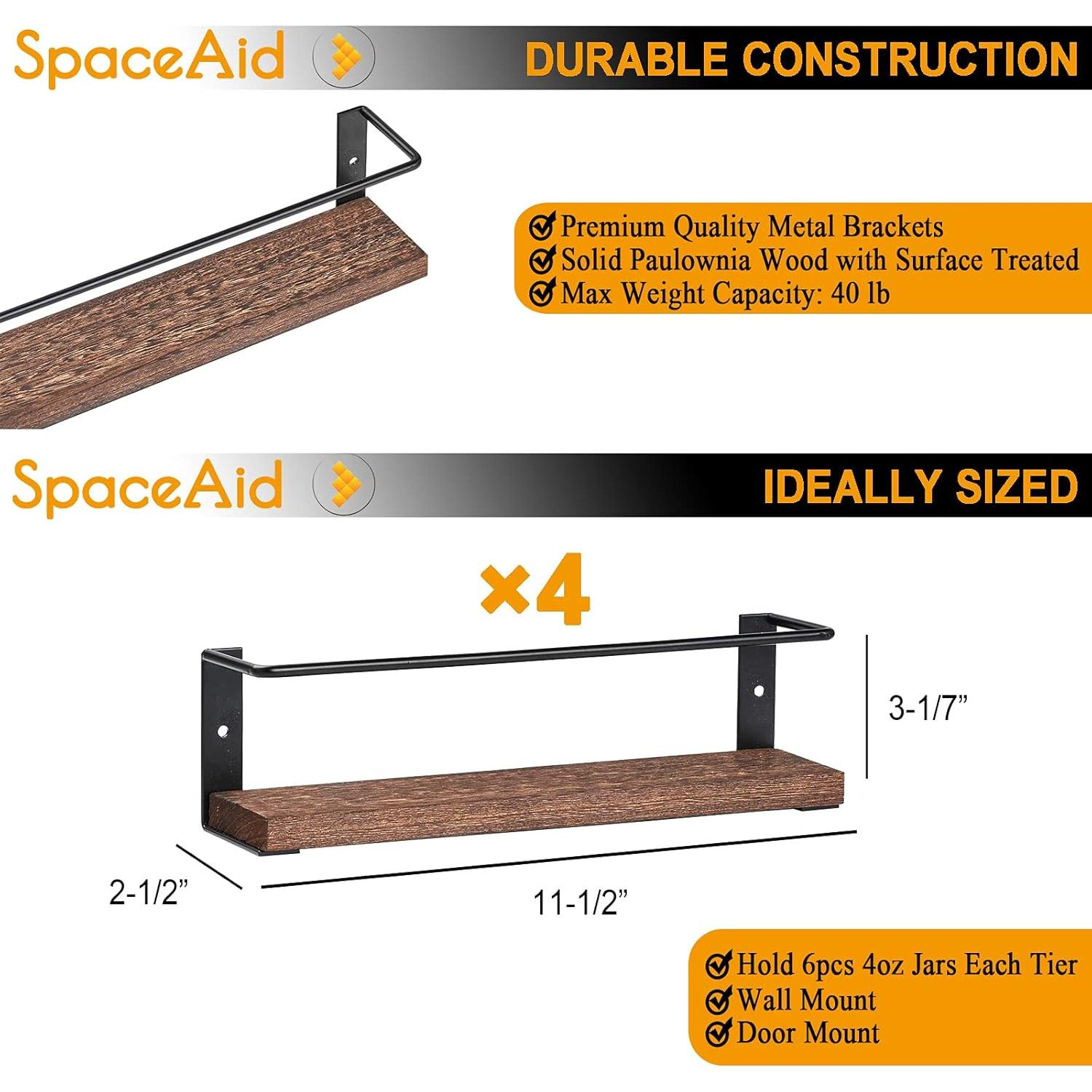Organizador de Especias SpaceAid 4 Estantes Montaje en Pared