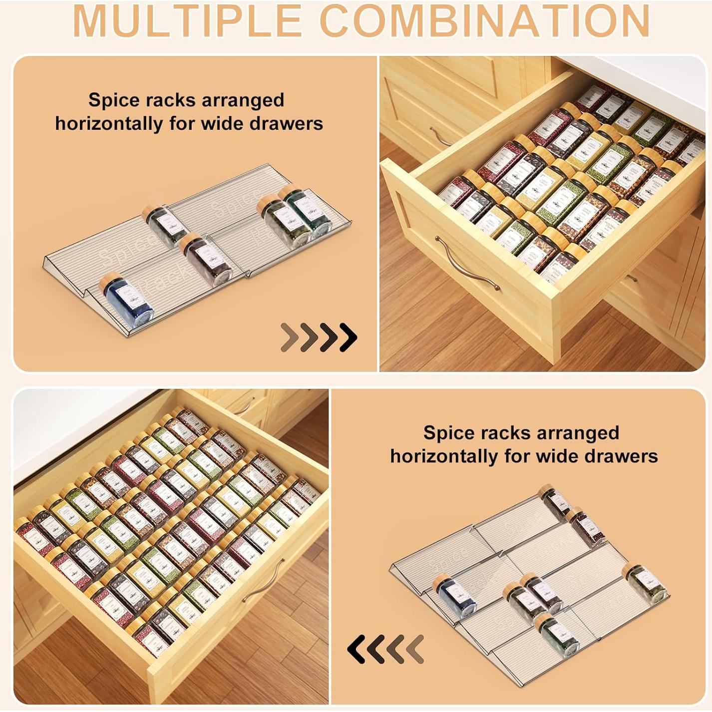 Organizador de Cajón para Especias Agotglmi 24 Tarros 4 Niveles