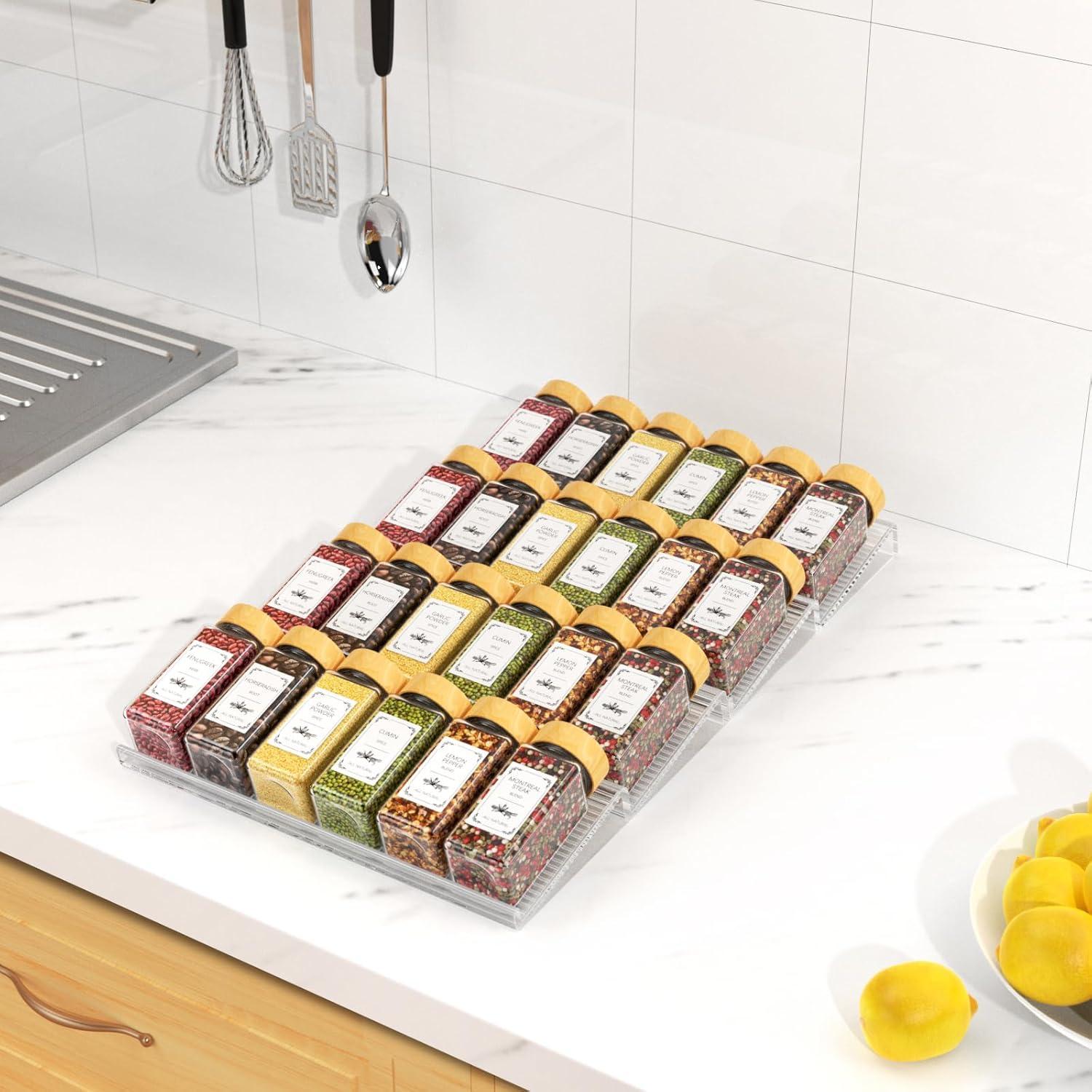 Organizador de Cajón para Especias Agotglmi 24 Tarros 4 Niveles