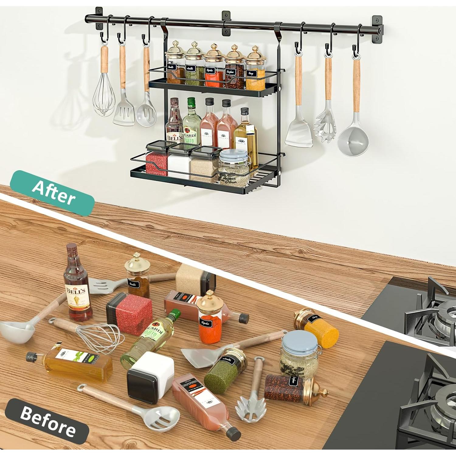 Soporte de Utensilios y Estante para Especias NADAMOO 3 en 1