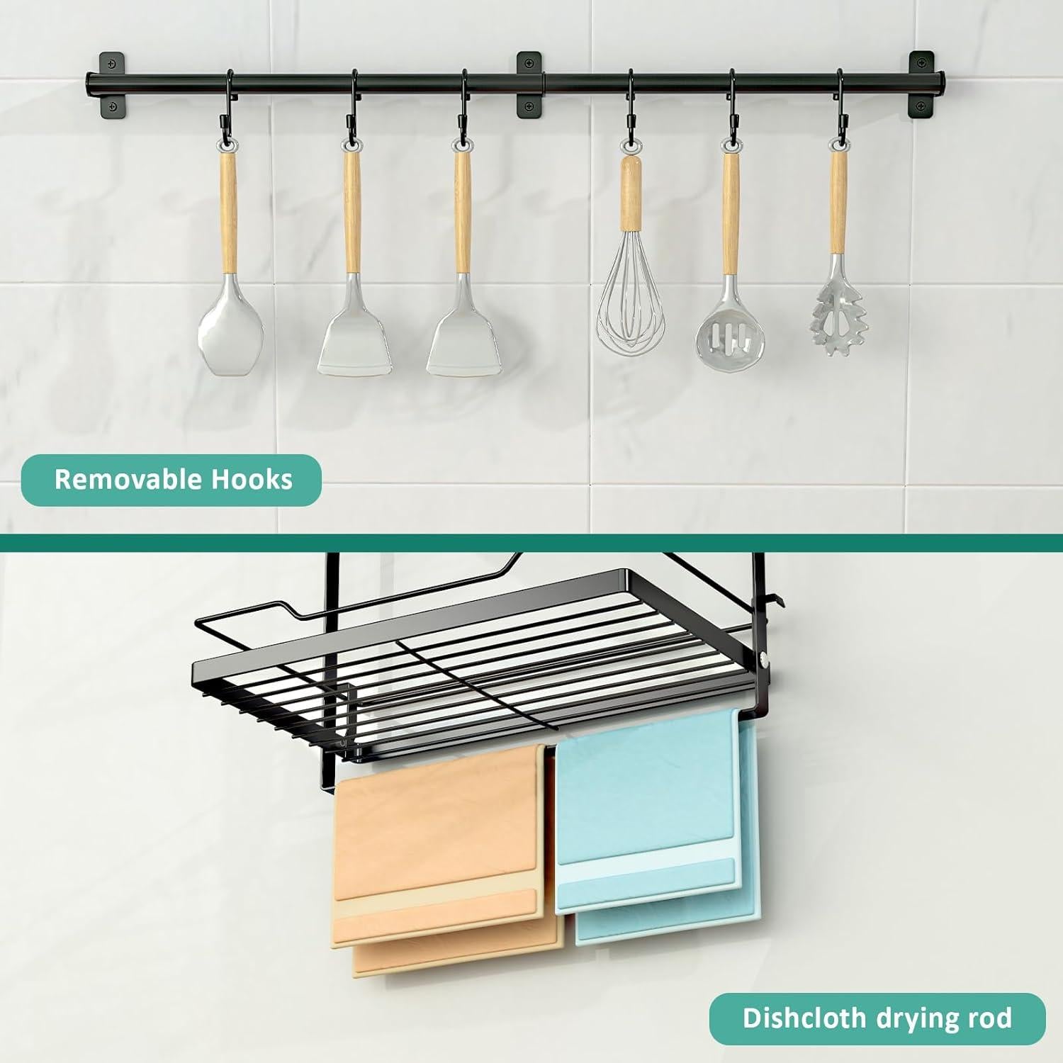 Soporte de Utensilios y Estante para Especias NADAMOO 3 en 1