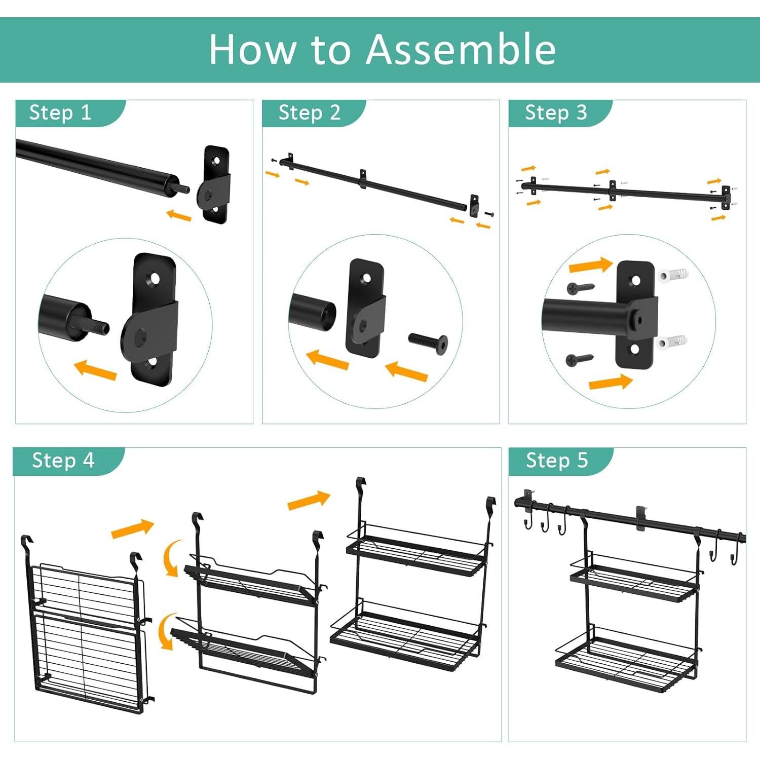 Soporte de Utensilios y Estante para Especias NADAMOO 3 en 1
