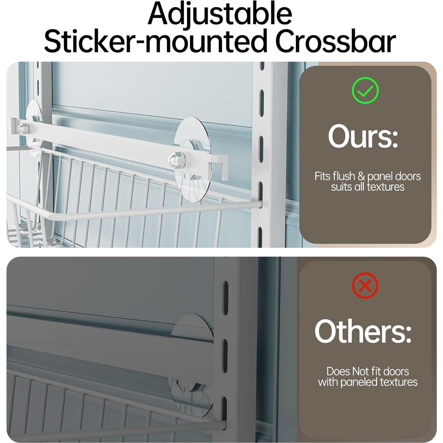 Organizador de Puerta Delamu 6 Niveles Metal Blanco Ajustable