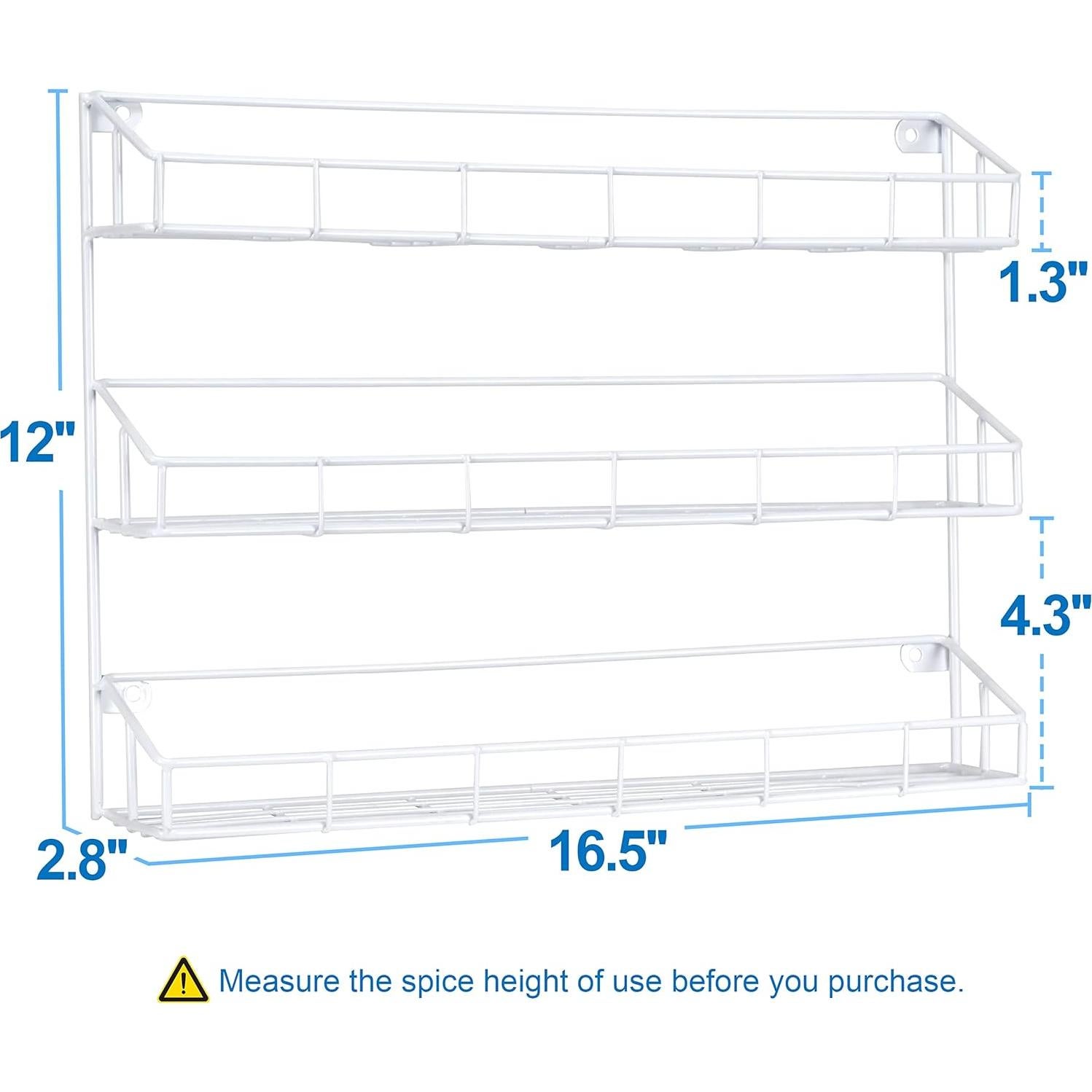 Estante Colgante de Especias SUFAUY 3 Niveles Blanco 42x7.4 cm