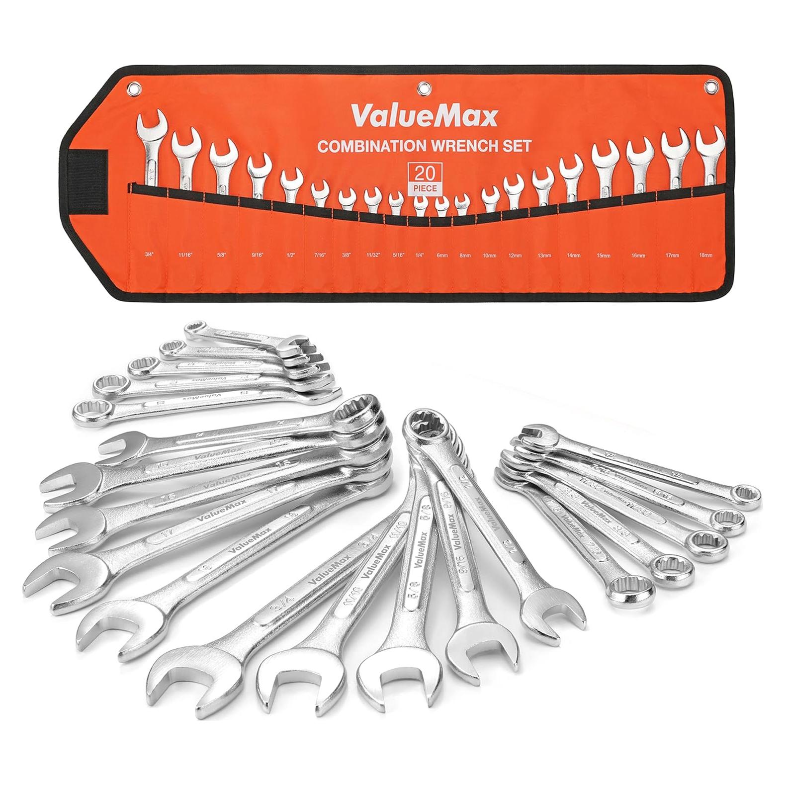 Juego de Llaves Combinadas ValueMax 20PCS Métrico y SAE