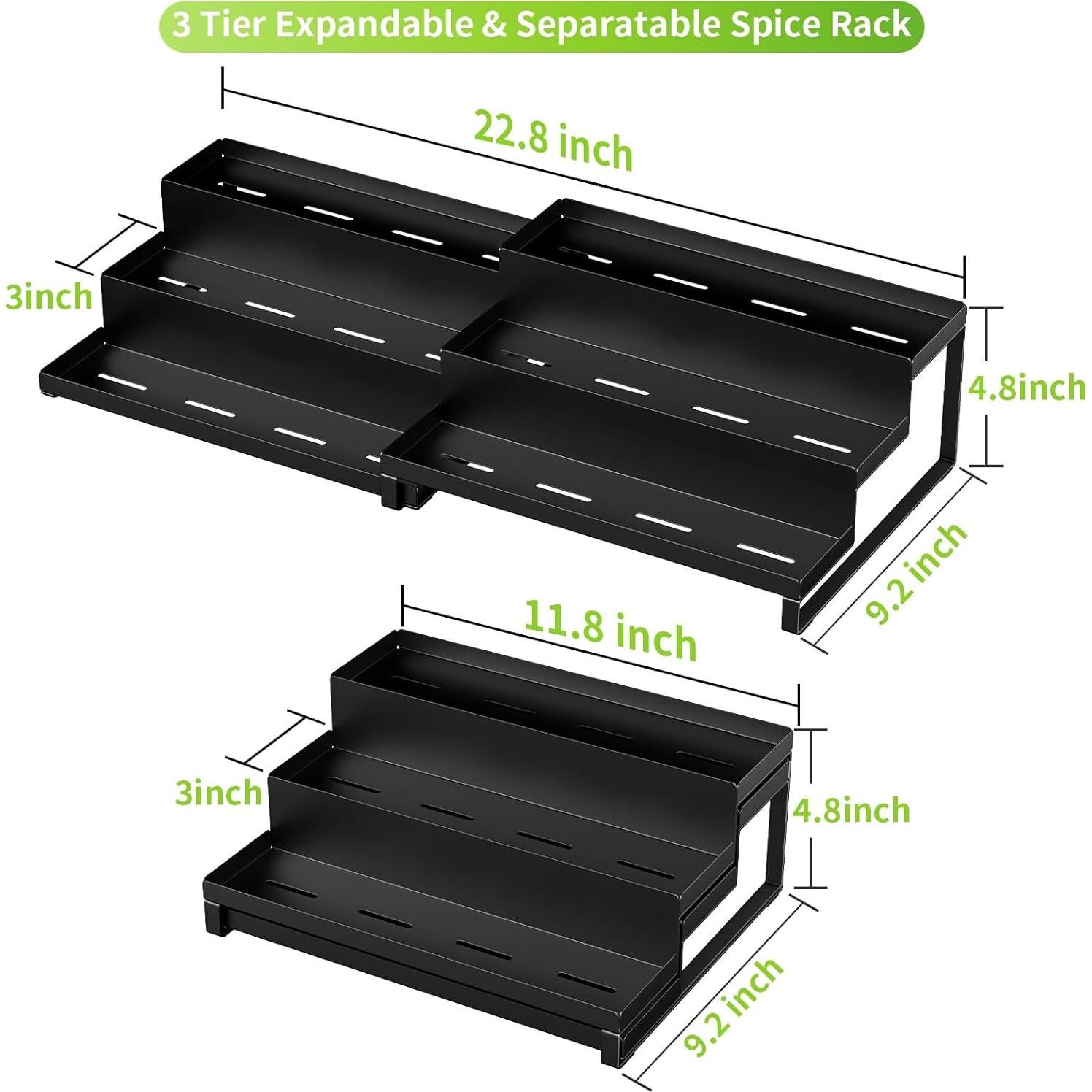 Organizador de Especias RCHYFEED, Juego de 2 Estantes Metálicos 3 Niveles