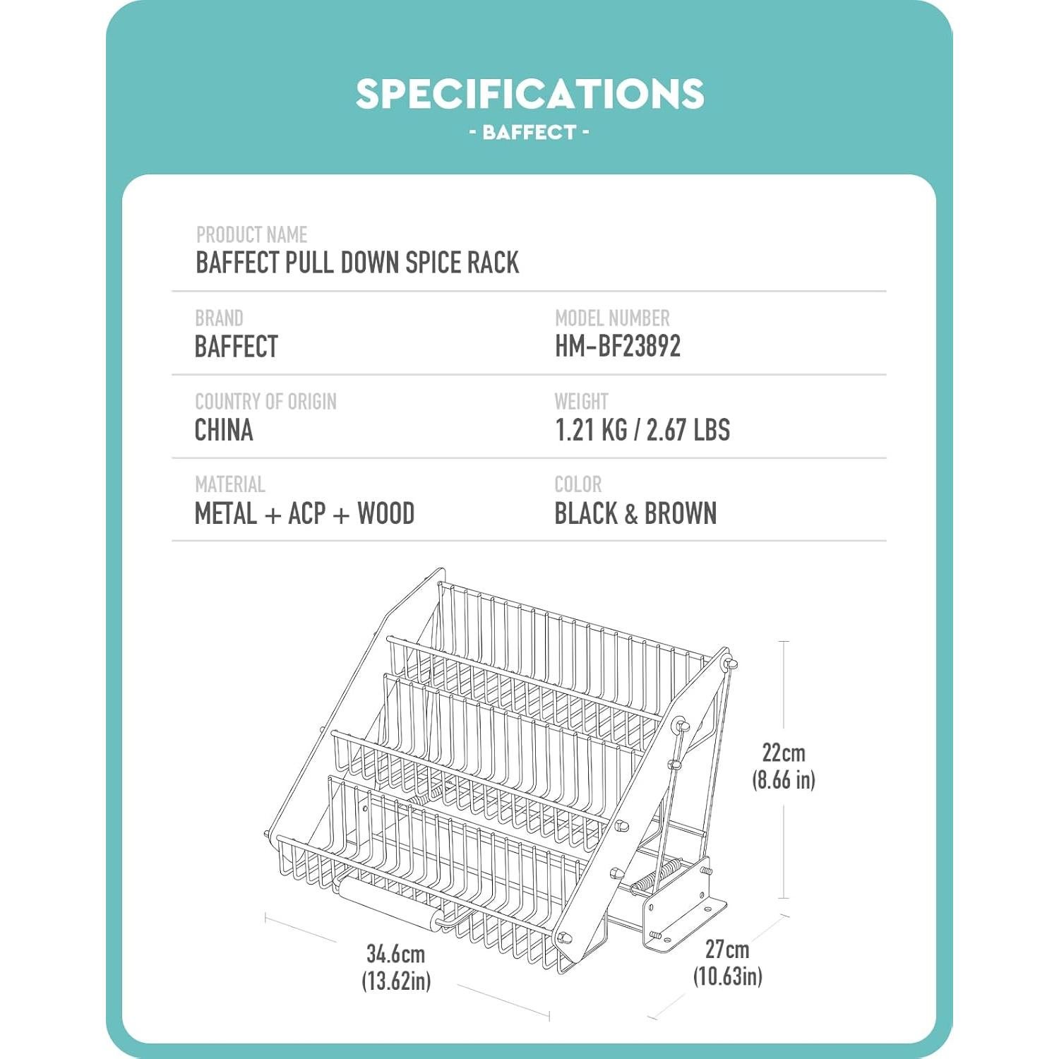 Estante Desplegable Baffect para Especias 3 Niveles - Cocina